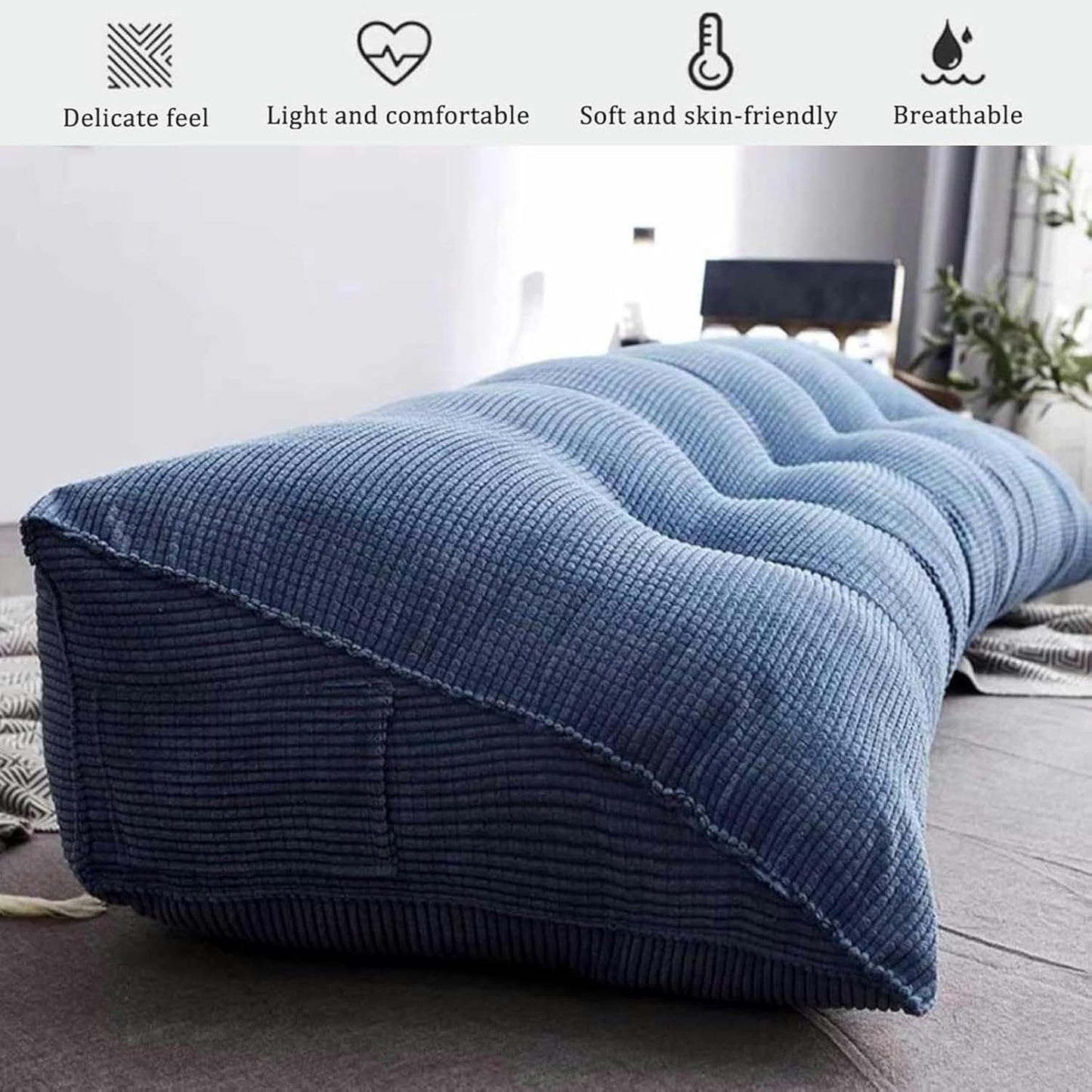 Polar Fleece Triangular Wedge Cushion - Headboard Bolster Support Pillow Triangle Daybed Backrest Comfortable Lumbar Bed Pillow Reading Backrest Cushion