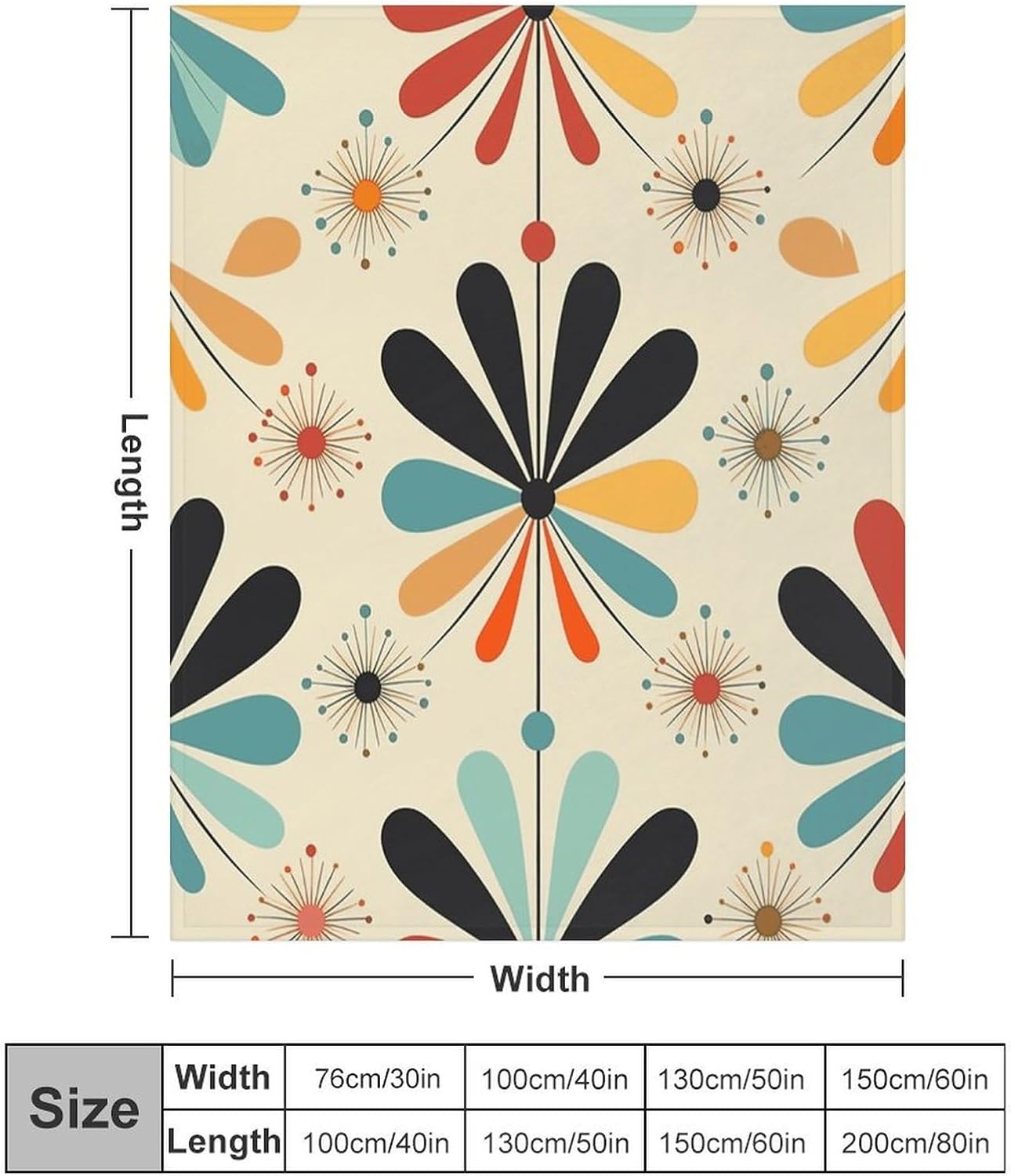 Retro Modern Blanket Super Soft Lightweight Throw Blanket Cute Cozy Warm Bed Blanket Decorative Fuzzy Blanket All-Season Home Decor Gift for Sofa Couch Living Room 40"*50" （100 * 130cm）