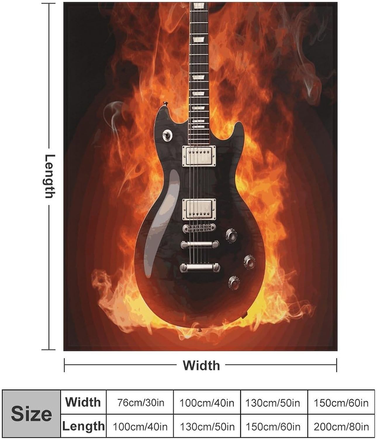 Rock Guitar Blanket Super Soft Lightweight Throw Blanket Cute Cozy Warm Bed Blanket Decorative Fuzzy Blanket All-Season Home Decor Gift for Sofa Couch Living Room 50"*60"（130 * 150cm）