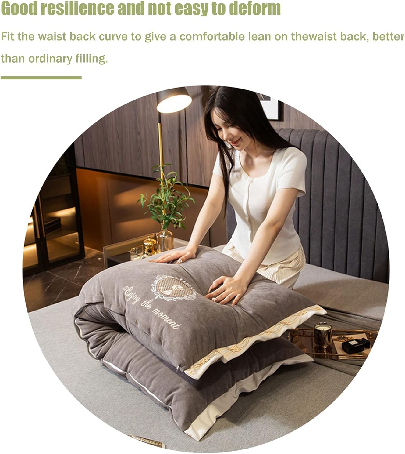 Positioning Support Headboard Pillow, Large Bed Bolster Rectangular Lumbar Cushion for Rest Reading, for Day Bed & Bunk Bed with Removable Cover (Color : Gray, Size : 200 * 60CM)