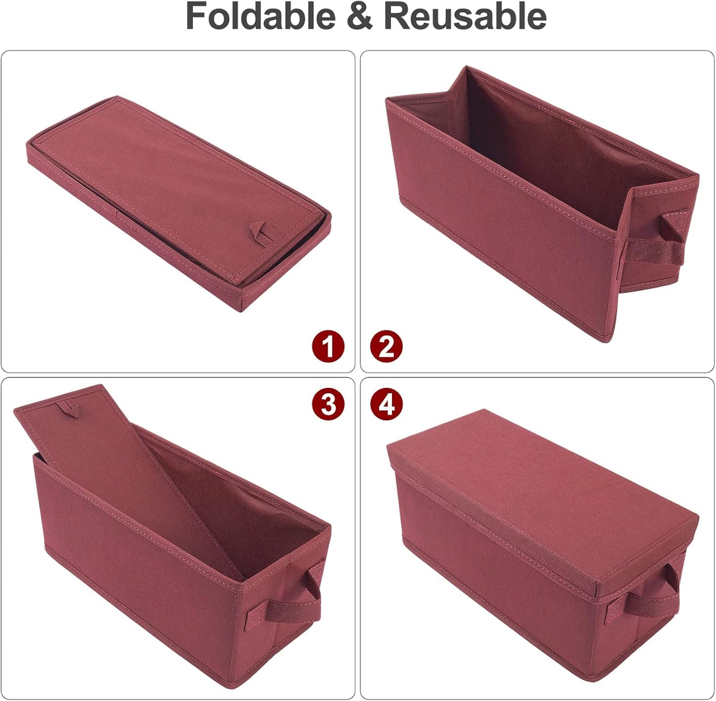 UENTIP CD Storage Boxes - Pack of 2 DVD CD Case Storage Container holds 30 CDs in full jewel cases, 60 CDs in slim cases, and 165 discs in CD sleeves - 13.2" x 5.9" x 5.3",(2pack-red)