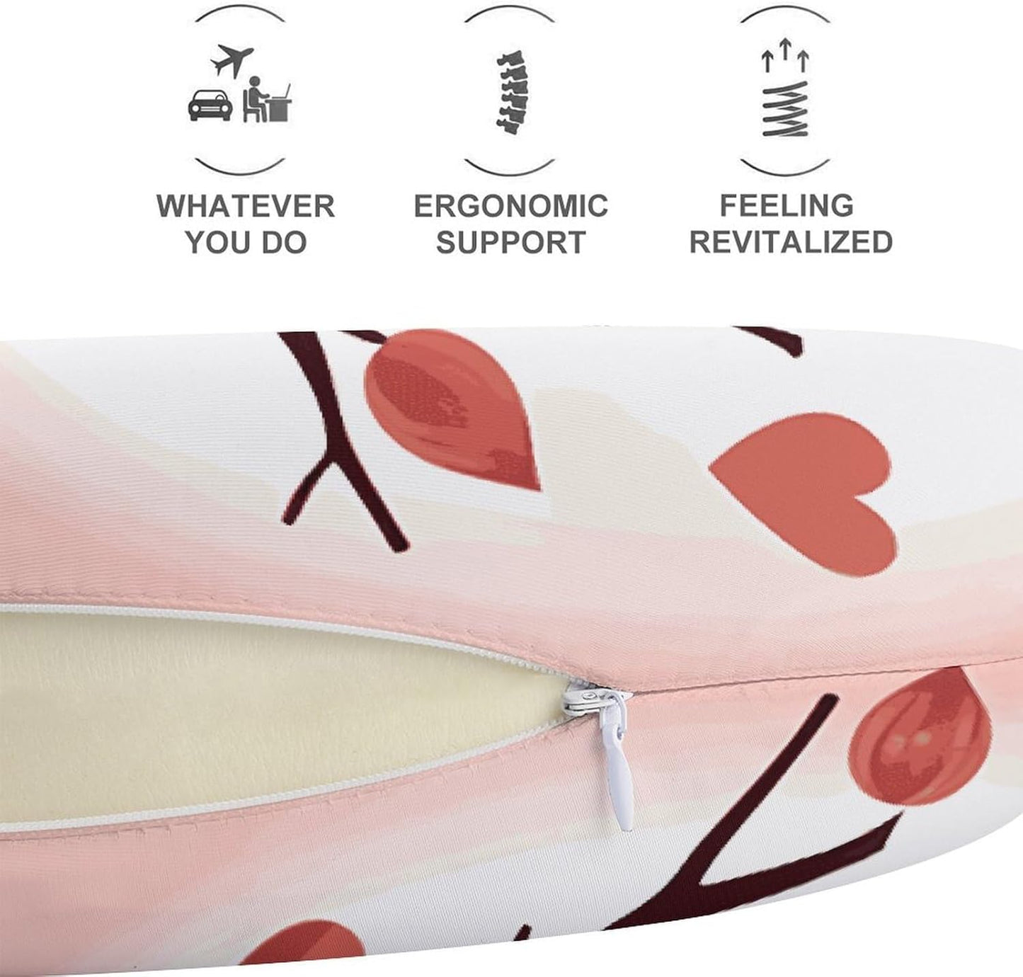 Owl Lover Neck Pillow Memory Foam U Shaped Pillows Portable Pillows for Shoulder Travel Head Support Pillow with Concealed Zipper for Airplane Car Home Office