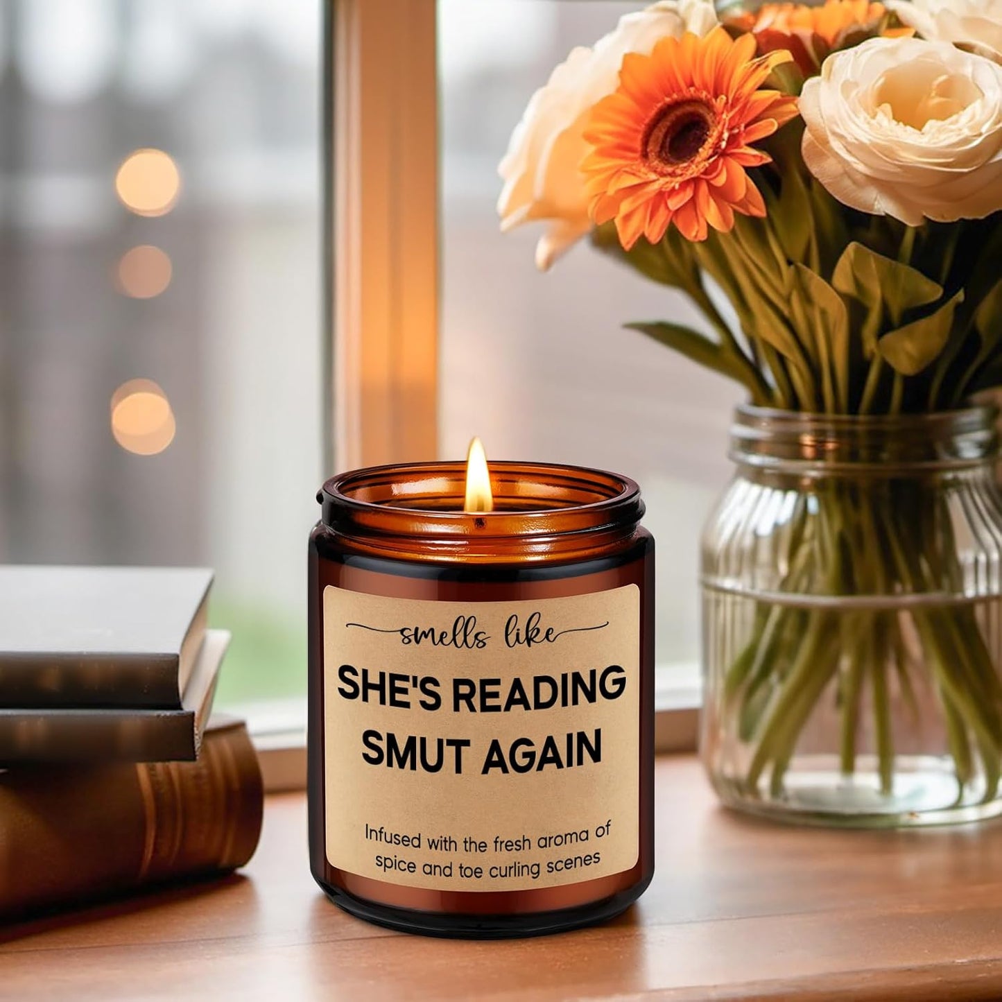 LEADO Reading Candle, Book Lovers Gifts - Bookish Candle, Dark Romance, Bookish Decor - Funny Reading Decor, Books Themed Present - Birthday, Mothers Day Gifts for Book Lovers Women, Readers, Bookworm