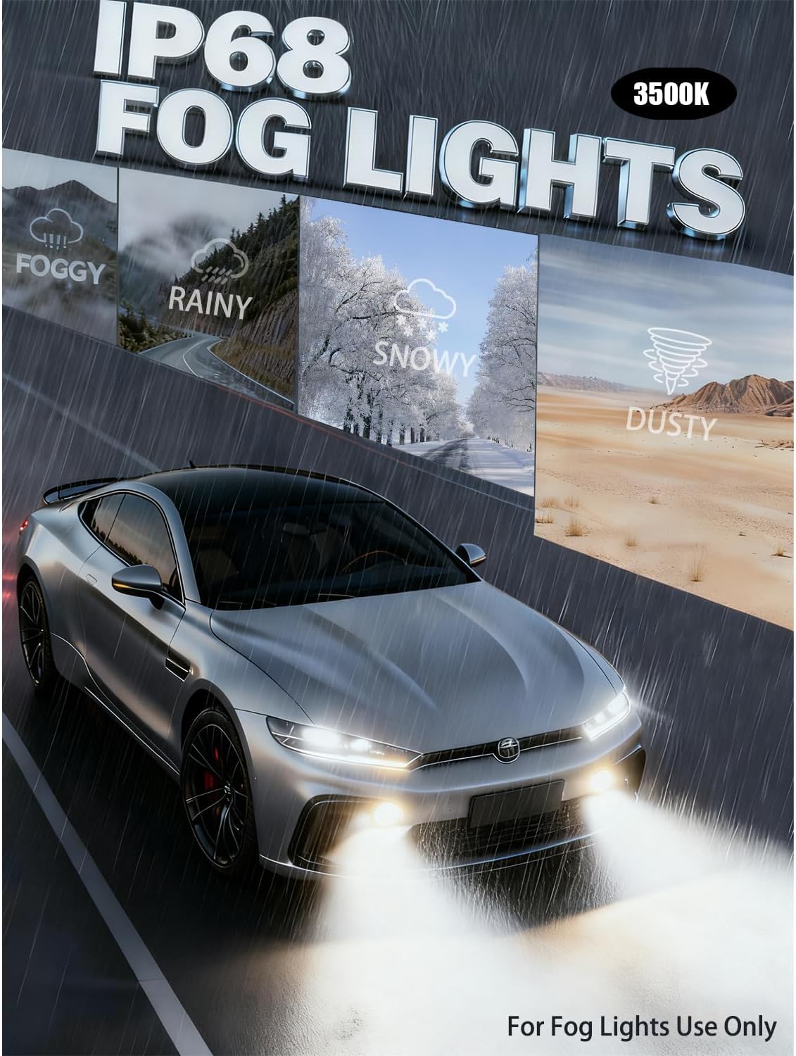 9005 9006 Bulbs Combo, 100,000LM 1200% Ultra Bright, True 1:1 Mini Halogen Size, Plug and Play No Adapter, HB3 HB4 Fog Light Conversion Kits, 85000+ Hours Lifespan, Pack of 4