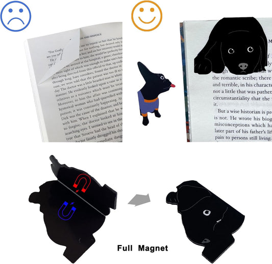 Magnetic Bookmarks - 6 Pieces Cute Dogs Bookmarks for Women Readers, Book Marks for Reading Office Supplies, Book Markers Gift for Book Lovers (B)