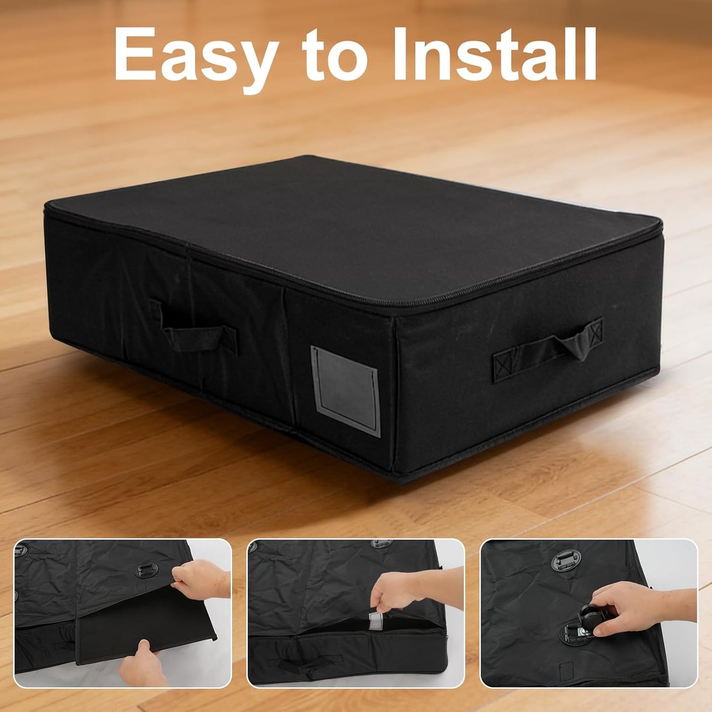 2Pack Under Bed Storage with Wheels, Under Bed Storage Containers with Label, Rolling Beneath the Bed Organizer Bins Drawer with Handles, Space Saving Design Basket for Clothes,Shoes,Books