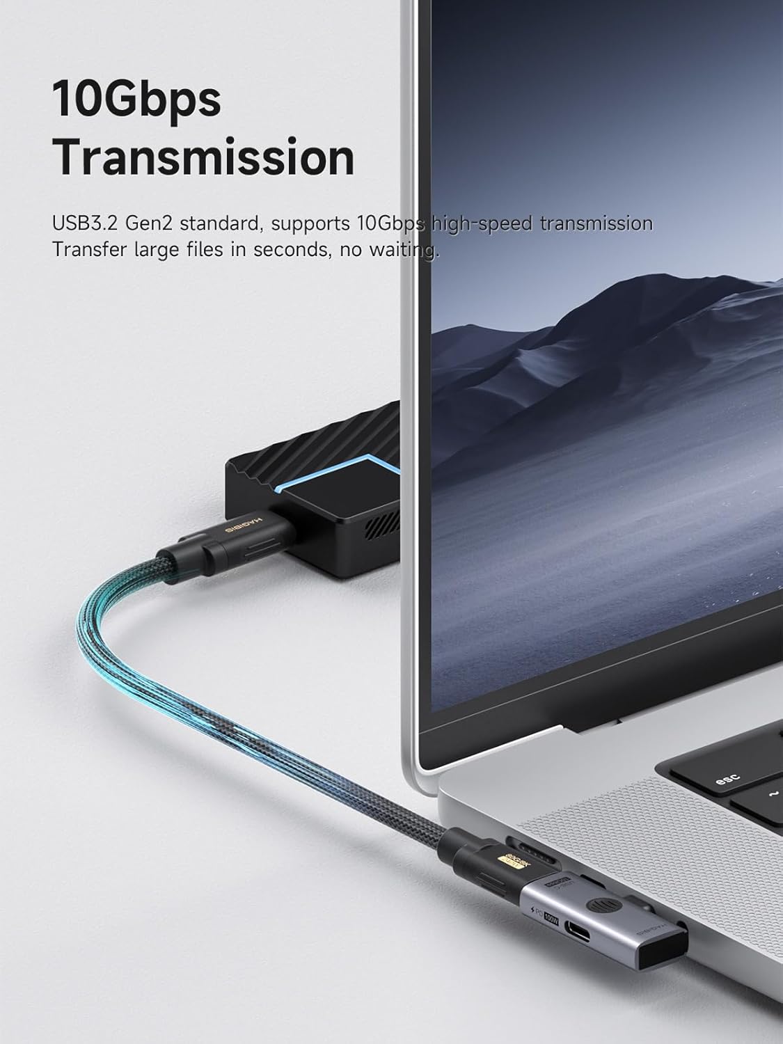 Hagibis USB-C Splitter with 100W Fast Charging and 10Gbps USB 3.2, 2 in 1 OTG Adapter for iPhone 16/15 Pro Max, iPad Pro, MacBook, Rog Ally, Steam Deck, Quest 3 2 (TUA08 USB + PD)
