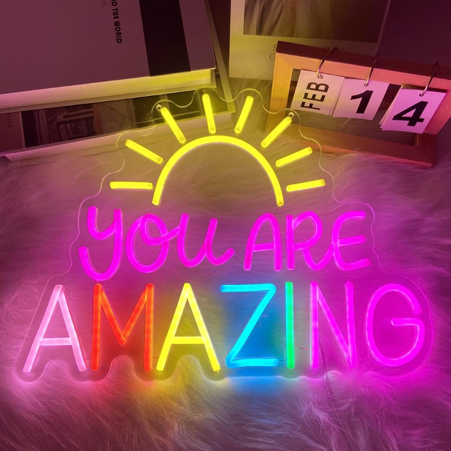 You Are Amazing Neon Sign, LED Classroom Neon Signs for Wall Decor, Dimmable Valentines Day Light up Sign for Bedroom, Motivational neon sign for Wedding Valentines Classroom Christmas Birthday Gifts