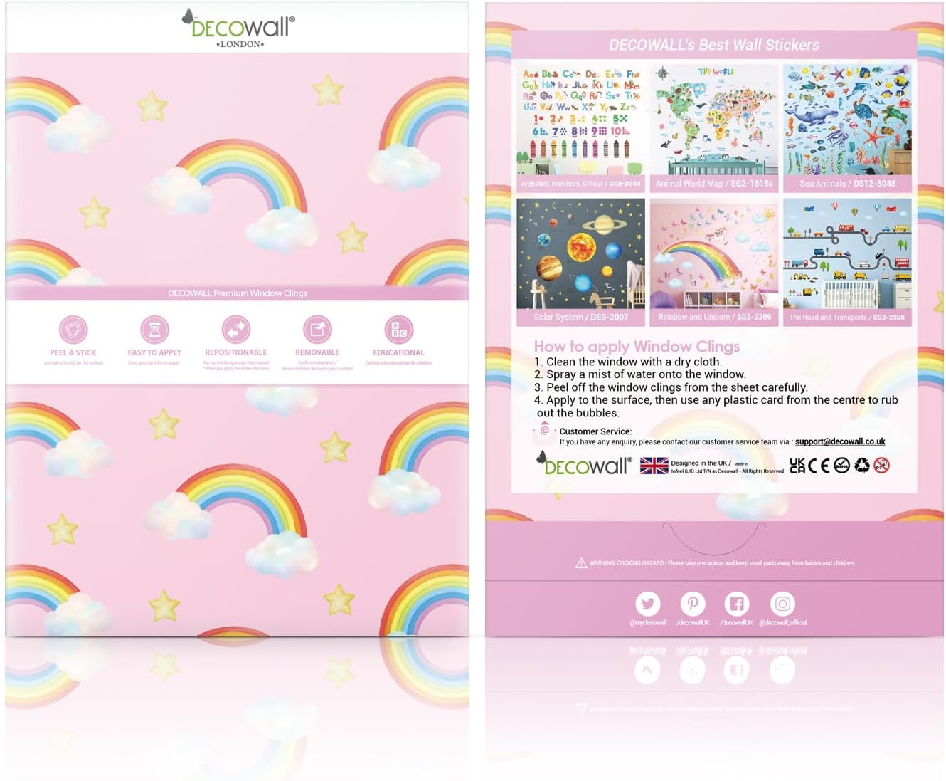 DECOWALL CDS9-9006 Book Quotes Window Clings Print Window Stickers Double Sided Glass Decals for First Day of School Back to School Party Home Classroom Library Decor Home Party