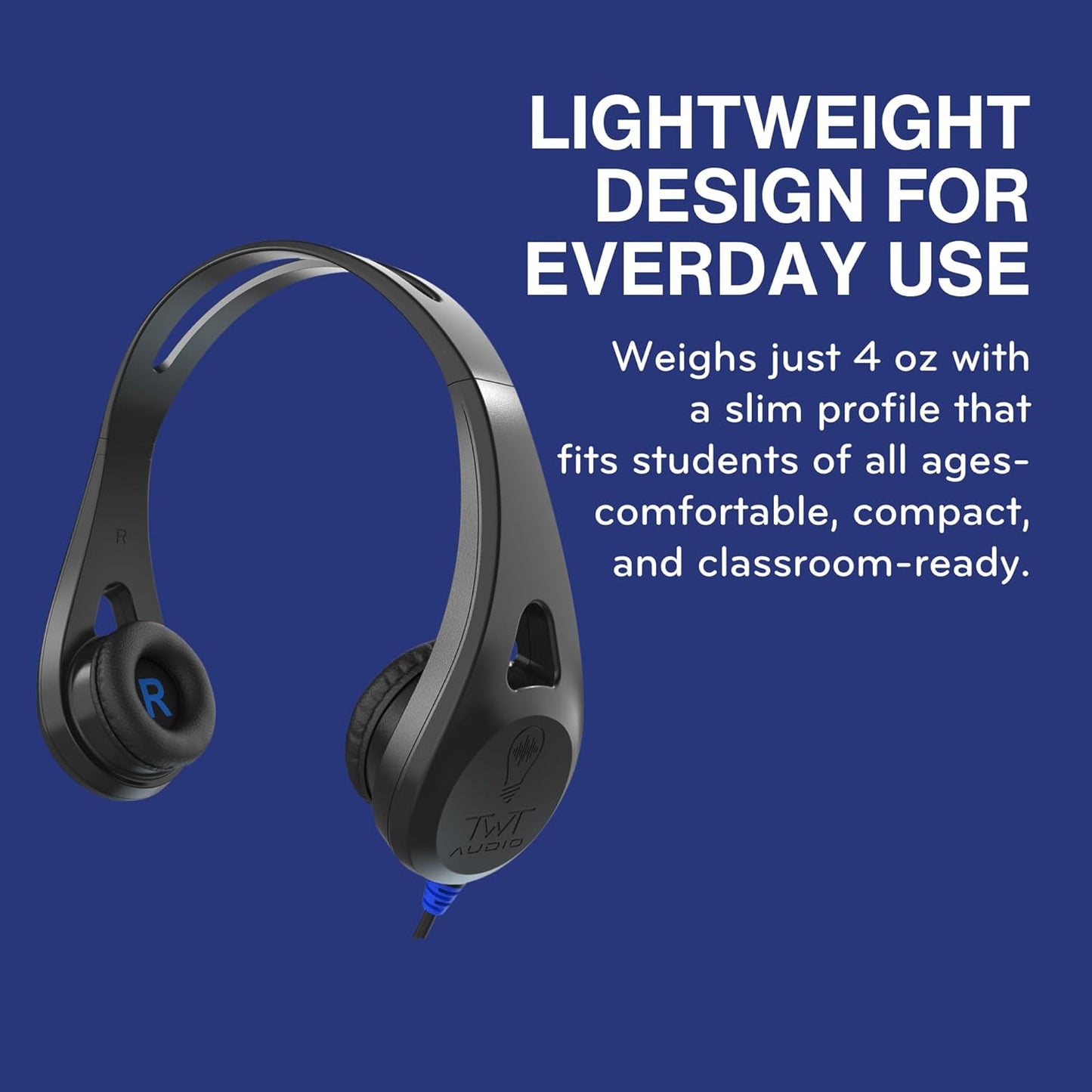 ThinkWrite Technologies / TWT Audio Ergo, TW100 | Premium On-Ear Noise Reducing Ergonomic Black Headphone (3.5MM)