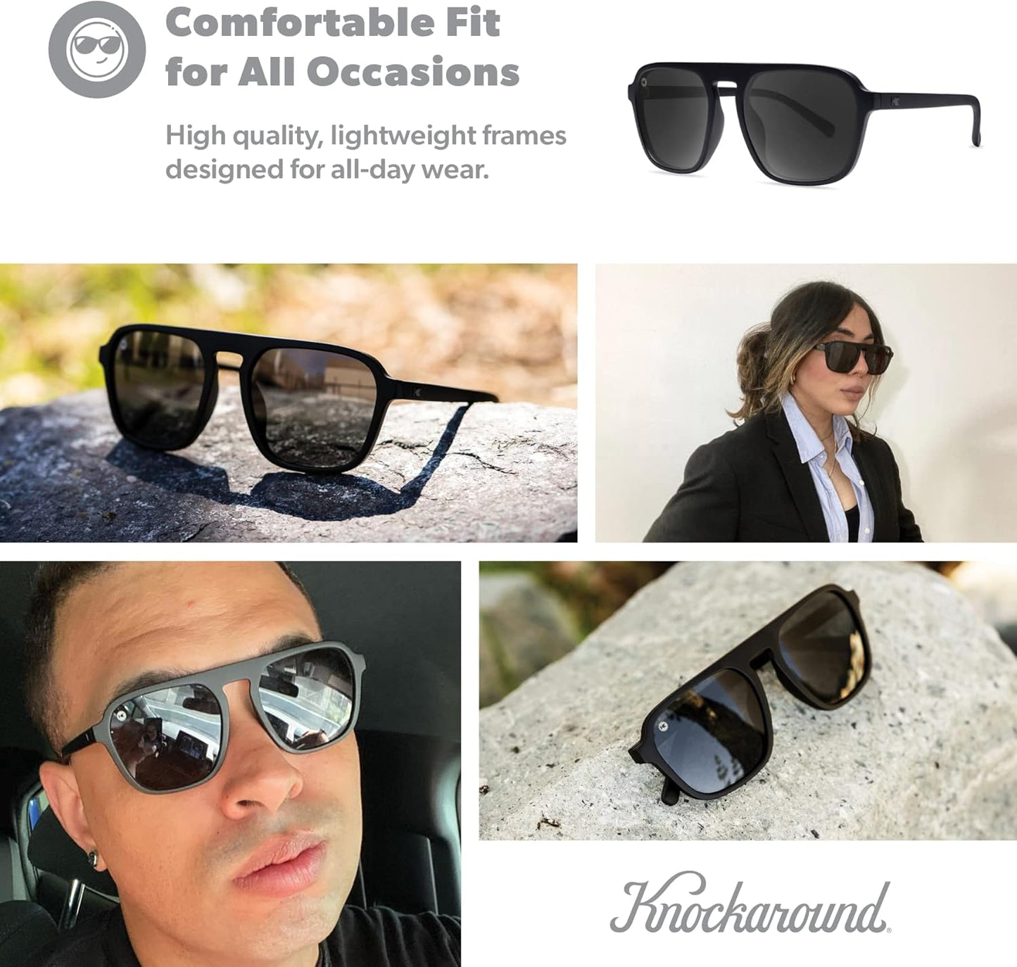 Knockaround Pacific Palisades Polarized Sunglasses for Men & Women - Retro Sunglasses - UV400 Protection