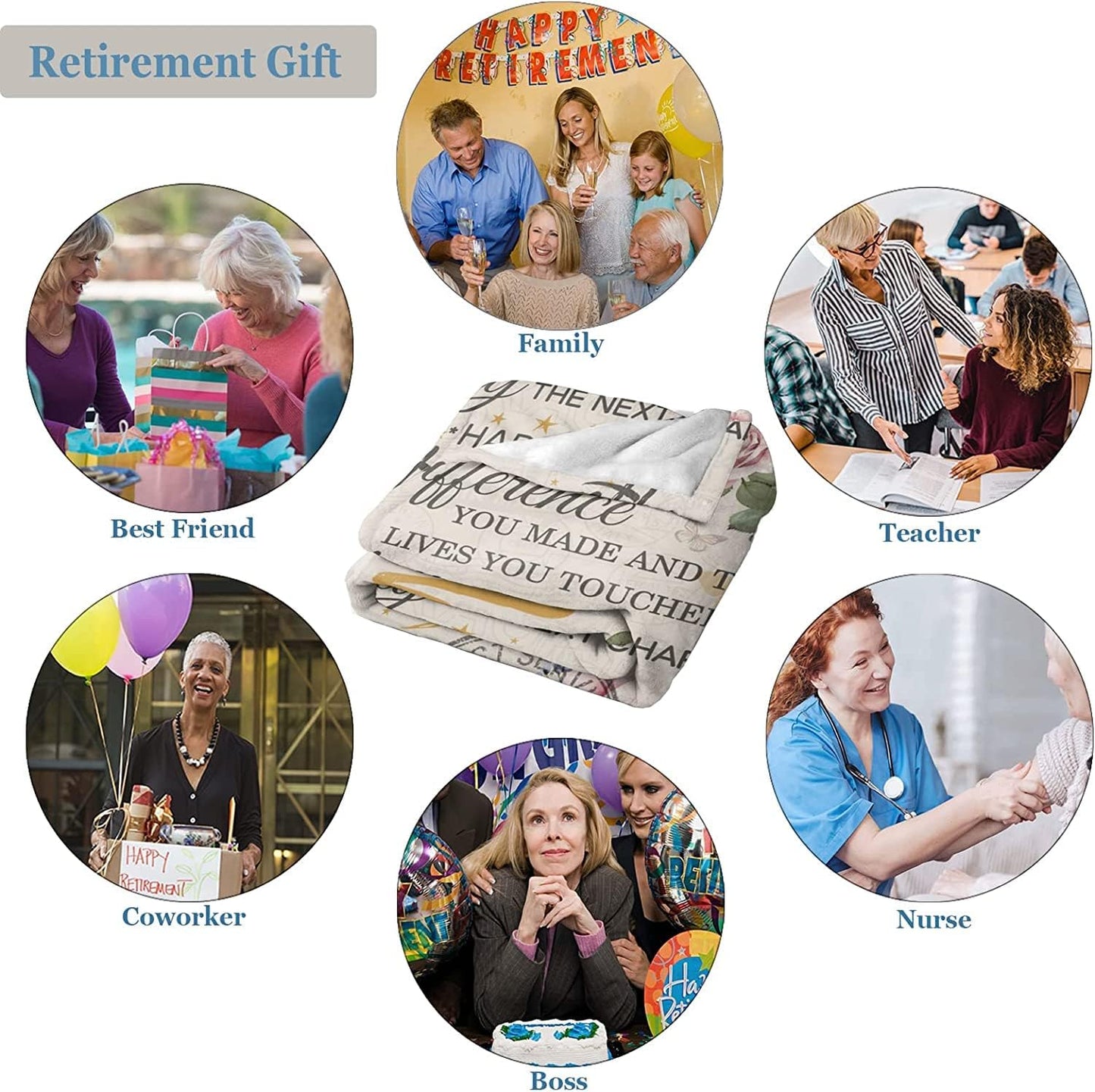 Retirement Gifts for Women 2026, Retired Gifts for Women, Retirement Gifts for Teachers Nurses Mom Grandma Friend, Farewell Gifts for Coworkers Boss, Retirement Throw Blanket 60"x 50"