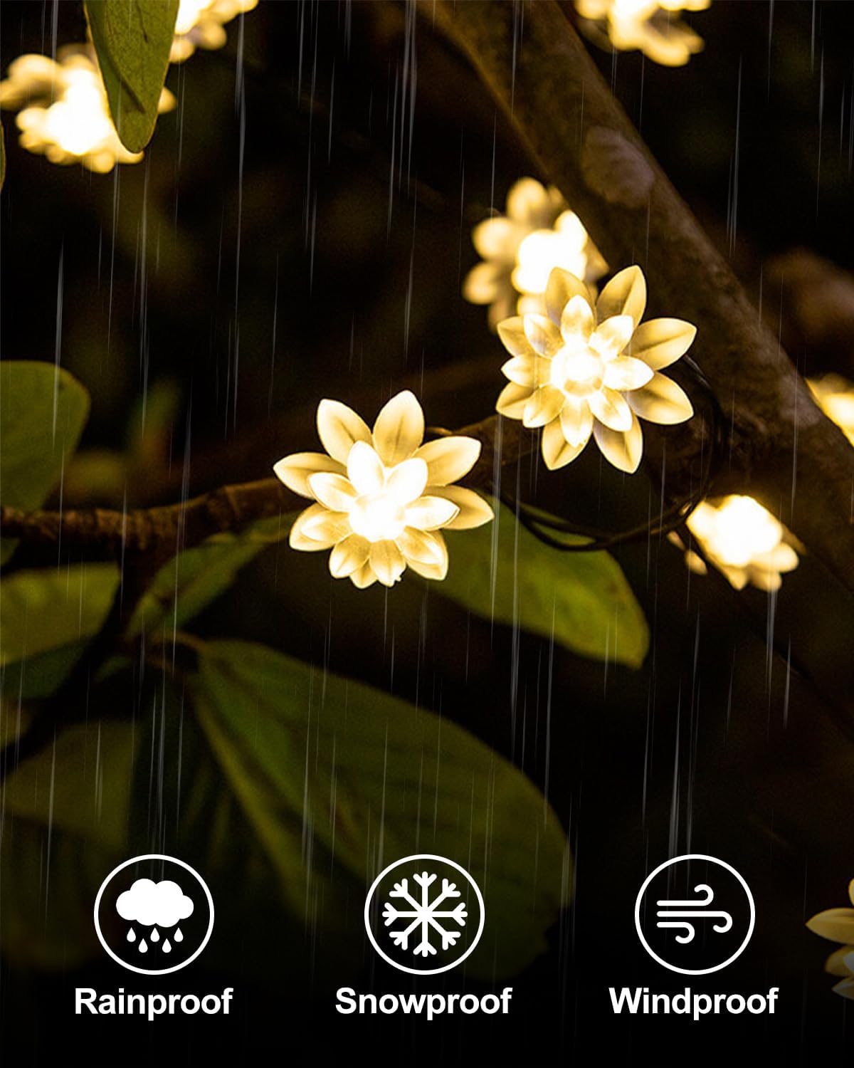 59 Ft 100 LED Flower Fairy Lights with Remote Timer, Plug in Connectable Twinkle Lights with Soft Flowers for Bedroom Wedding Dorm Indoor Outdoor Decor, Warm White