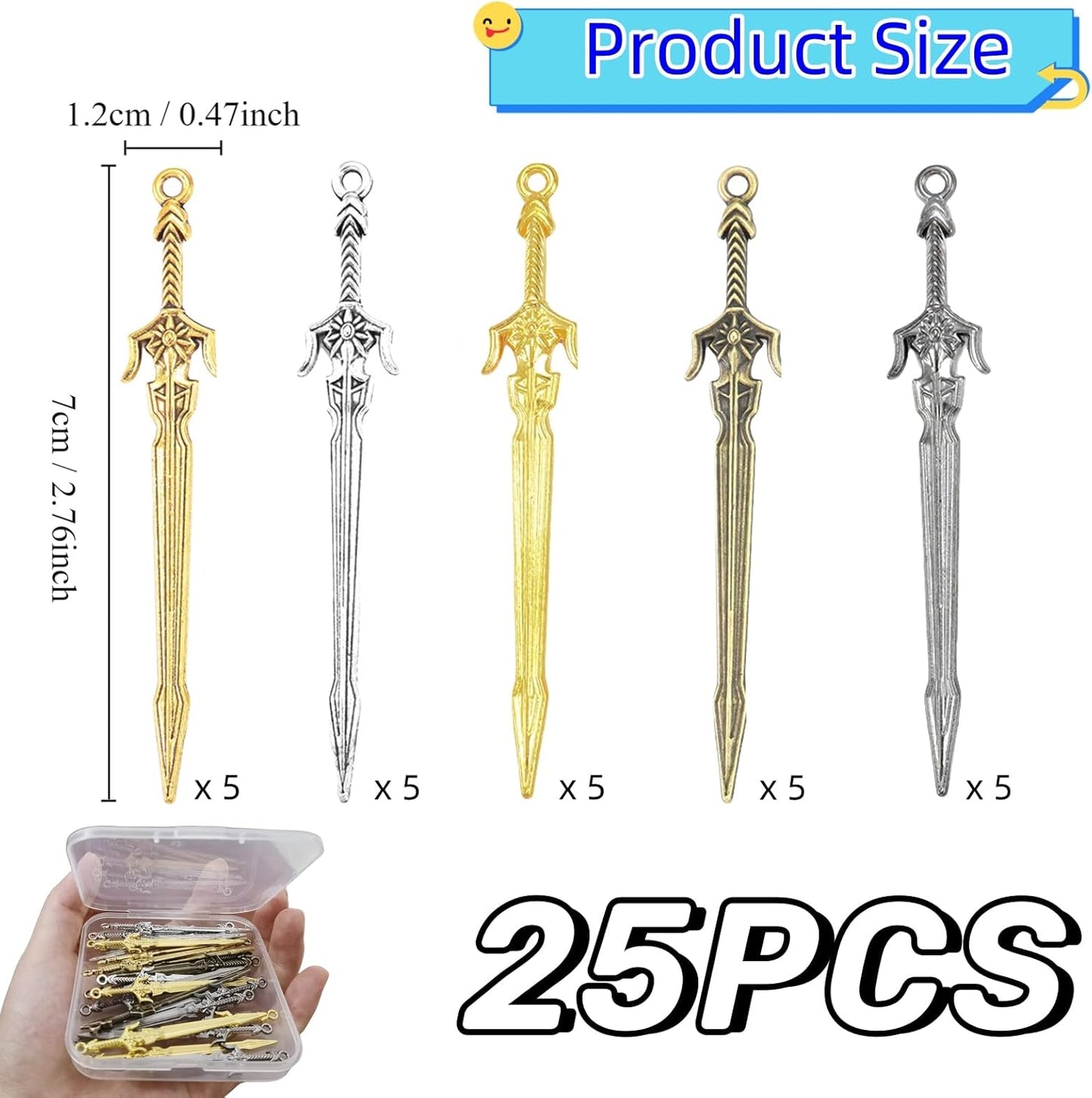 25 Pieces Sword Bookmark, Metal Bookmark, Charms Pendants Bookmarks, Your Reading Assistants, Classroom Prizes, Men Bookmarks for Book Lovers Presents Reading Crafting DIY