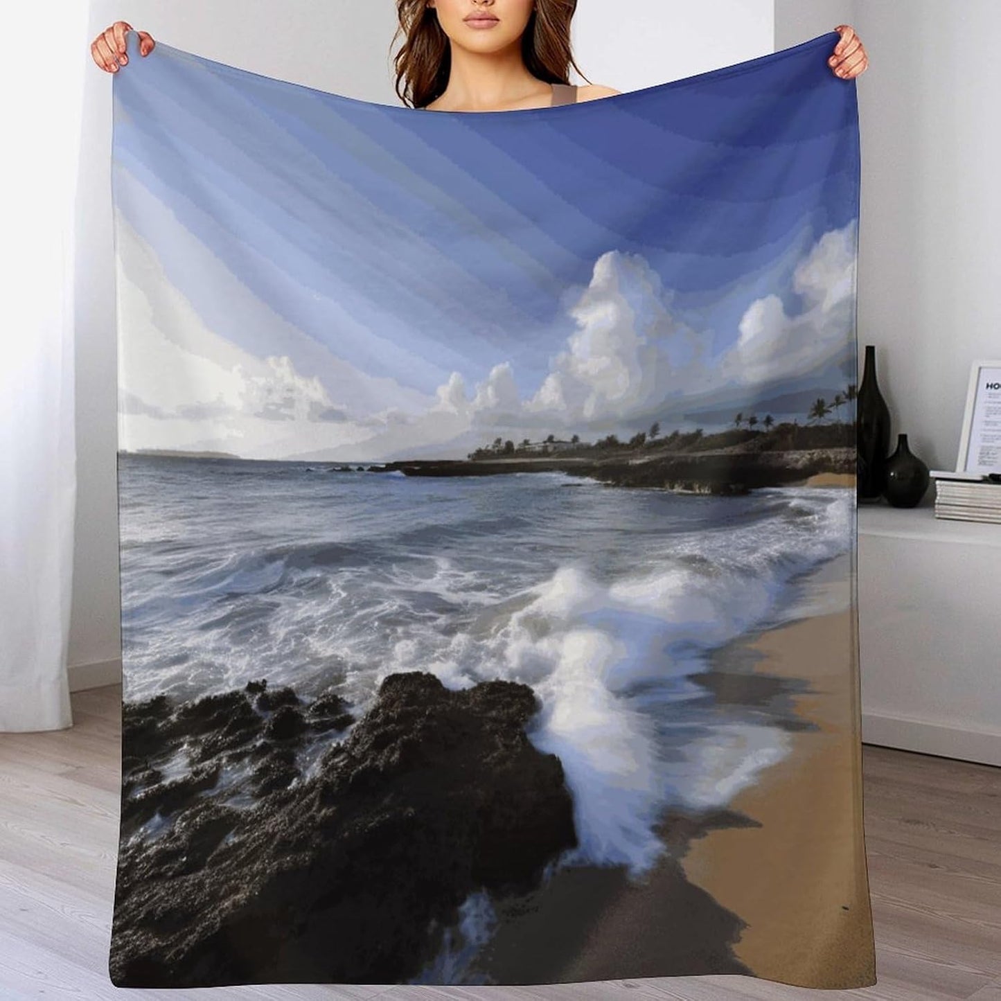 Puerto Rico - Beach Blanket Super Soft Lightweight Throw Blanket Cute Cozy Warm Bed Blanket Decorative Fuzzy Blanket All-Season Home Decor Gift for Sofa Couch Living Room 40"*50" （100 * 130cm）