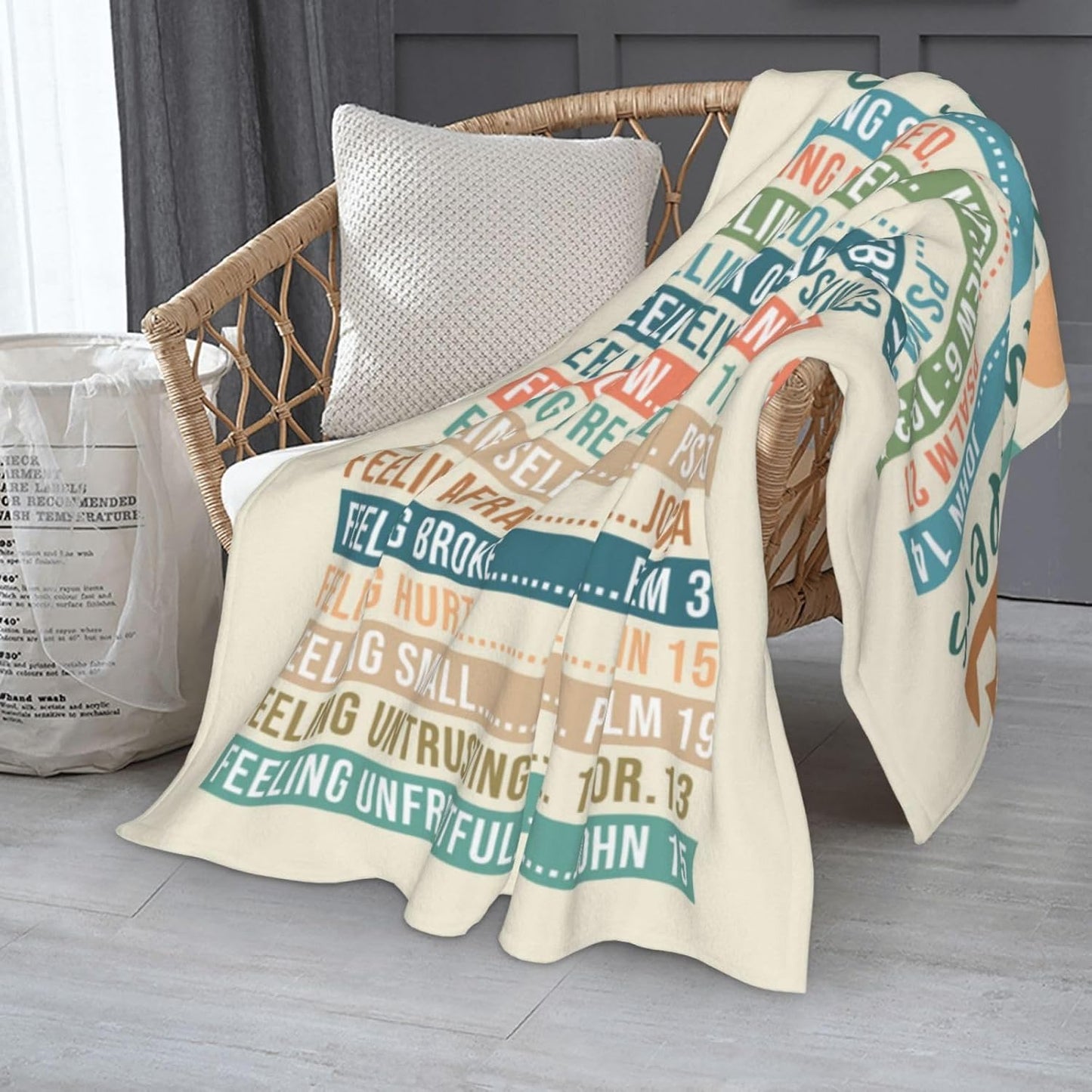 Jakayla Bible Emergency Numbers Christian Blanket Christian Gifts for Women Scripture Comfort for Every Emotion Inspirational Gifts 50" x 60"