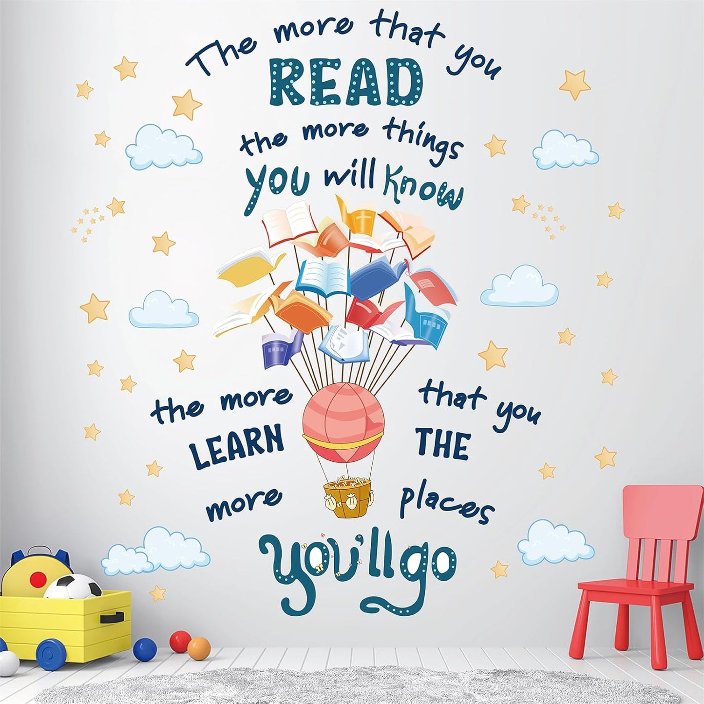 Reading Corner Wall Decals for Classroom – Preschool Classroom Decor, Library Wall Art, Motivational Kids Wall Stickers, Educational Reading Corner Decor