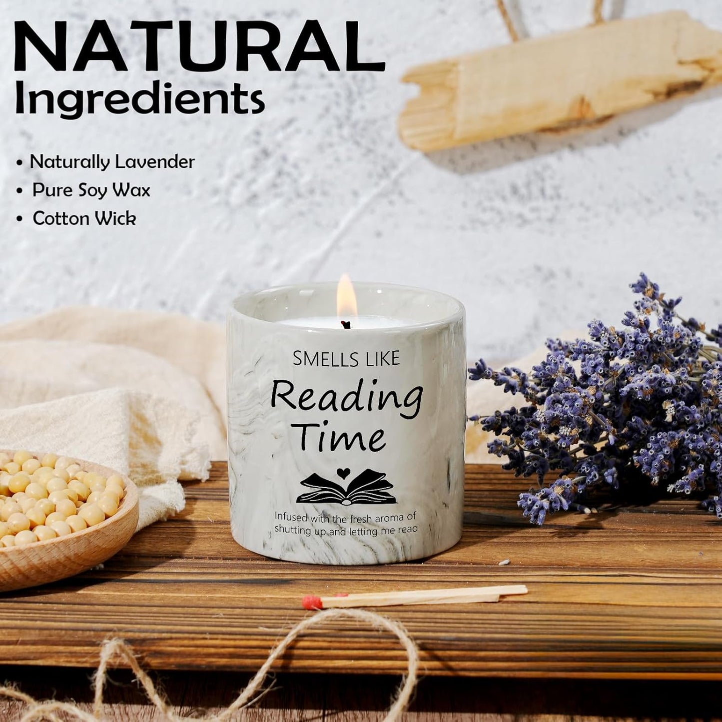 Book Lovers Gifts - Bookish Bookworm Gift for Women, Christmas Birthday Gifts for Librarian Readers Author, 6 Oz Book Lovers Candle Gift