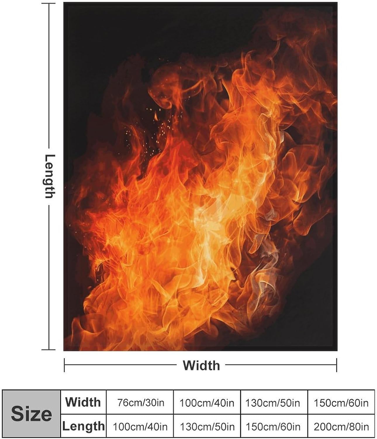 Roaring Flame Blanket Super Soft Lightweight Throw Blanket Cute Cozy Warm Bed Blanket Decorative Fuzzy Blanket All-Season Home Decor Gift for Sofa Couch Living Room 50"*60"（130 * 150cm）