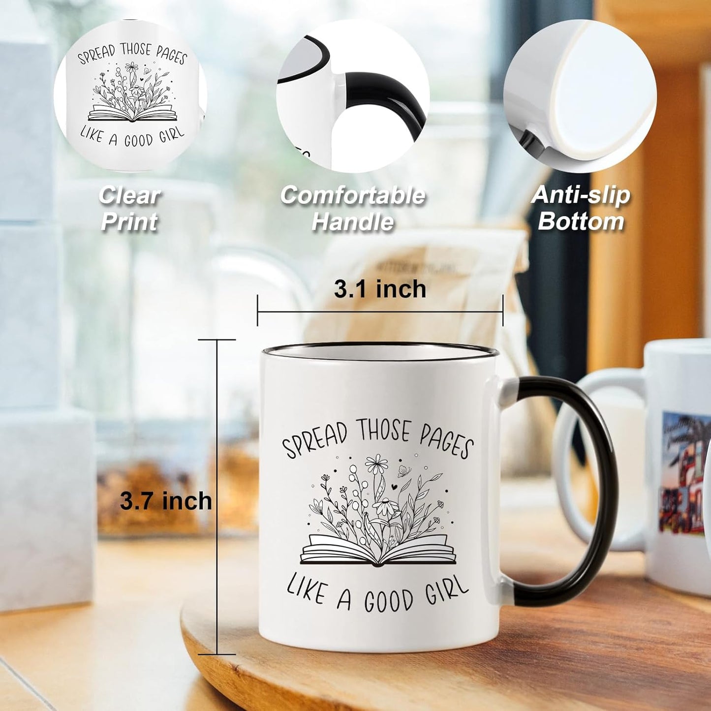 Maustic Gifts for Book Lovers, Good Girl Reader Mug, Funny Gifts for Readers Books Lovers Women, Bookish Gift for Friend Sister Bestie, Gift Idea for Christmas Birthday, Funny Book Coffee Mug, 11 Oz