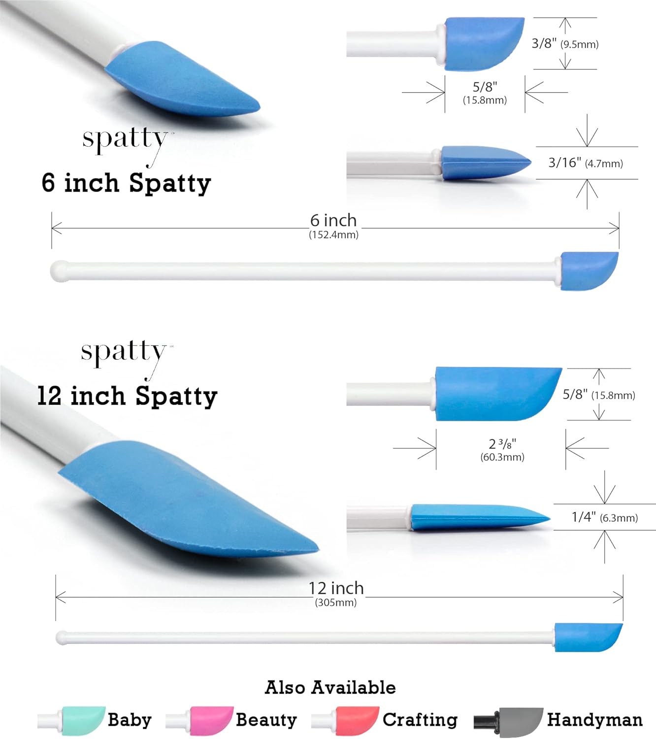Spatty Daddy Kitchen Spatula Set (6 and 12 Inch Blue) Shark Tank, Christmas Stocking Stuffers, Kitchen Gadgets, Kitchen Utensils, Adult Stocking Stuffers, Gifts for Mom and Grandma, Cooking Gifts
