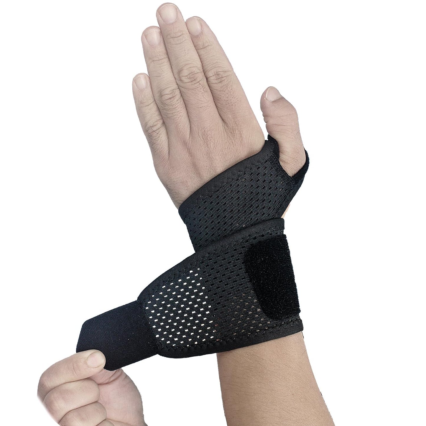 2 Pack Ultra-Thin Mesh Wrist Brace - Breathable Compression Wrist Support for Workouts & Daily Use - Adjustable Wrist Strap - Unisex Wrist Brace for Pain Relief, Tendonitis, Carpal Tunnel (Black)