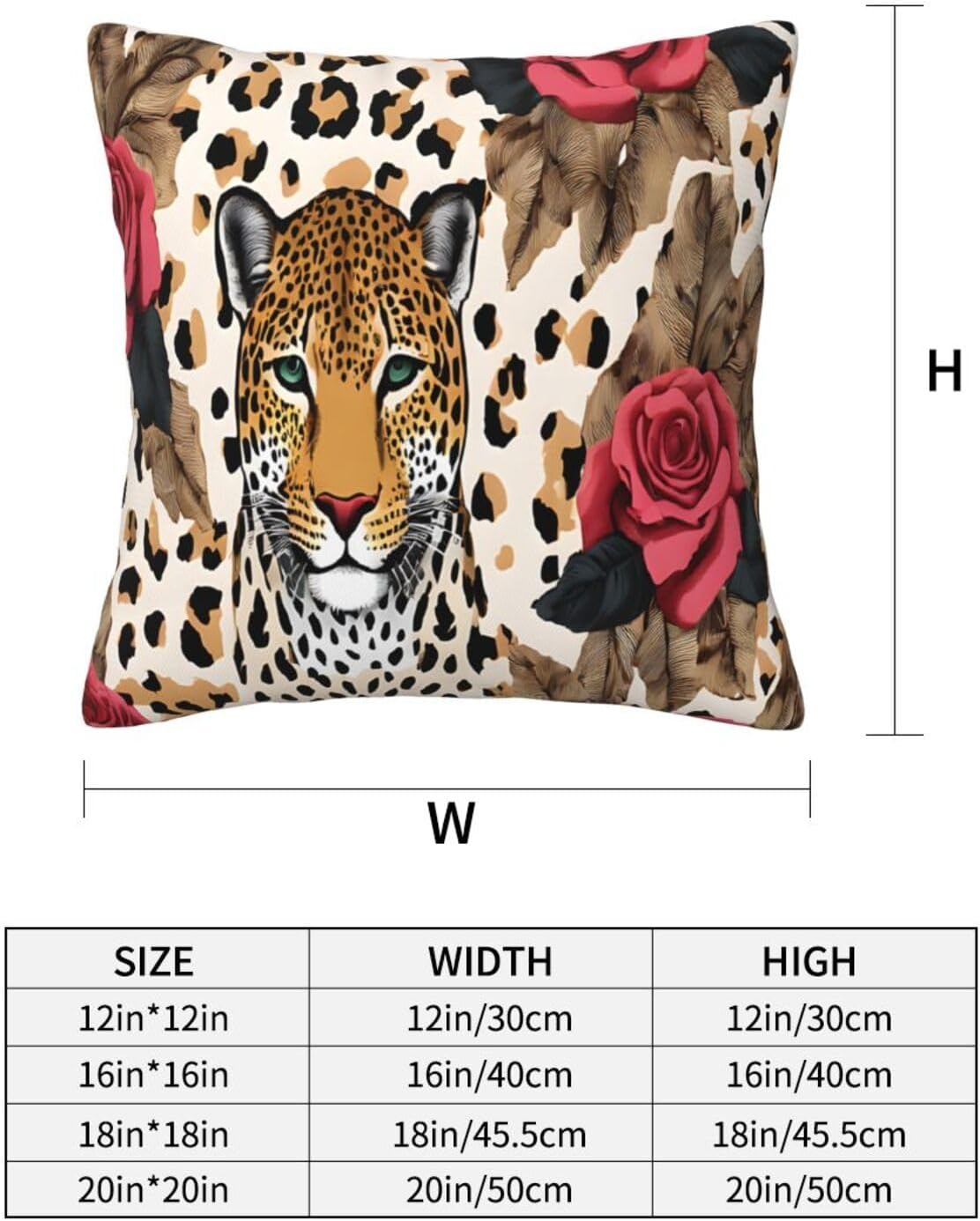 All-Season Square Pillow Covers 18"X18", Striped Leopard, Decorative Throw Pillow Covers for Sofa Bed Couch, Hidden Zipper Cushion Cover, Square Lumbar & Accent Pillowcases for Home Decor