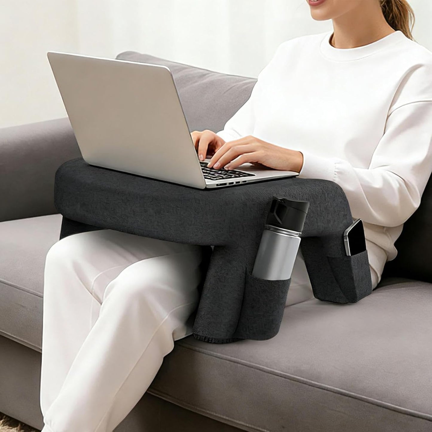 Lap Desk Pillow - Non Slip Ergonomic Large Washable - Bed Cushion Laptop Pillow for Lap - for Working Crocheting Playing Game Sitting Floor Couch Book Laptop Tablet Computer