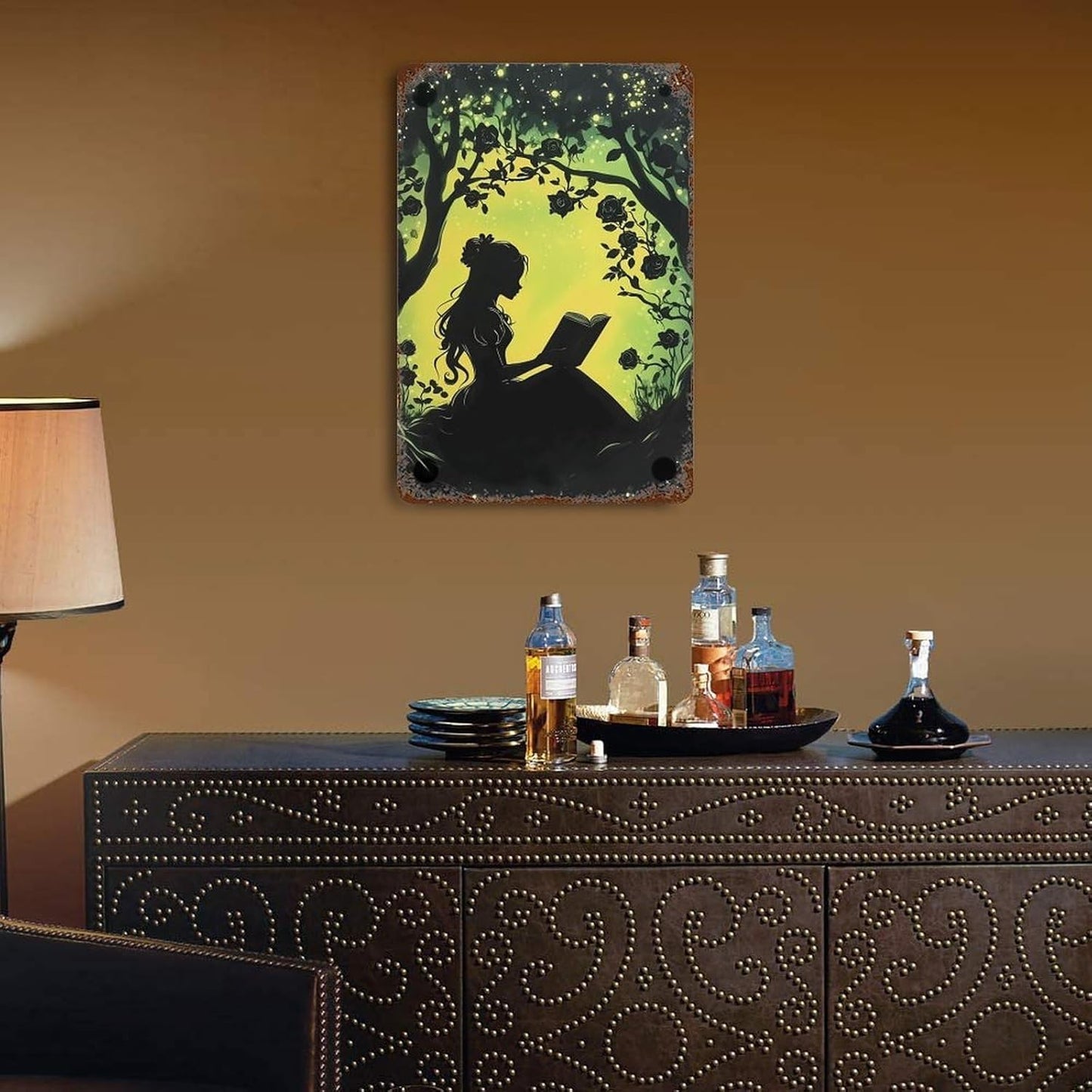 Girl Reading Book Wall Decor Art Hanging Room Decor Picture for Living Room Home Office