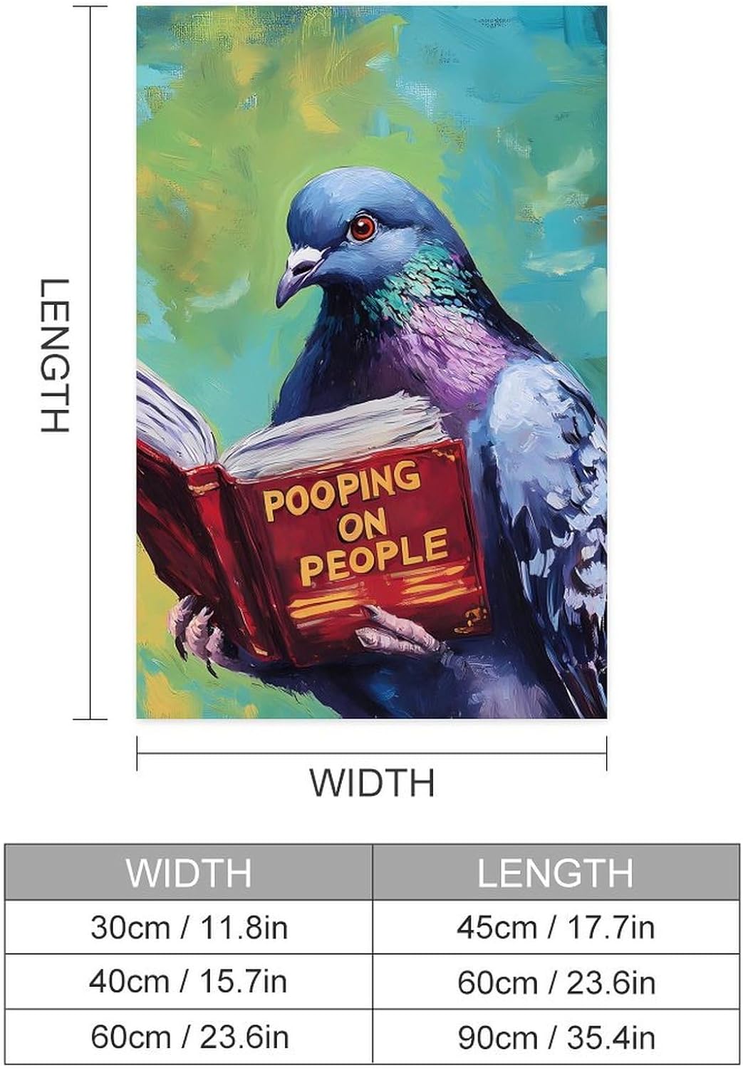 Pigeons Reading Pooping On People Personalized Poster Self-Adhesive Poster Printing Waterproof Home Decor Wall Art 30 * 45（cm）