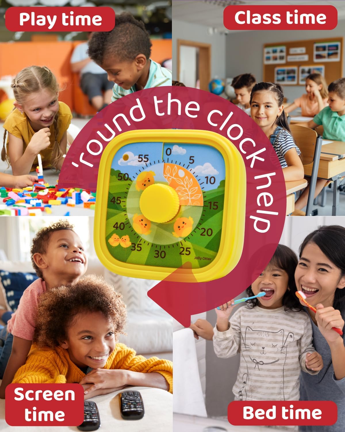 Visual Timer for Kids - The Perfect Kids Visual Aid for Classroom, Home & Desk Use - Great for Study, Productivity, Pomodoro, Toddlers Shower & Potty Training Timer 60 Minute Countdown Timer (Chick)