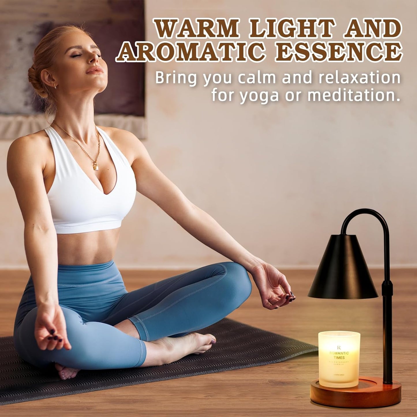 Candle Warmer Lamp with Timer Dimmable, Birthday Gifts for Women Mom, Adiustable Height Modern Candle Warmer Black Candle Lamp for Jar Candle, Home Decor Vintage Wax Warmer with 2 Bulbs