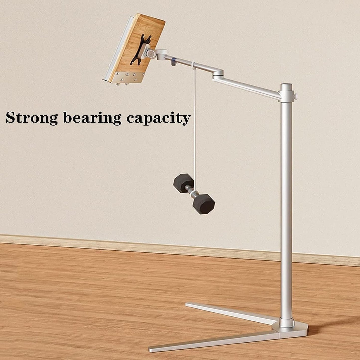 Tablet Floor Stand, Cook Book Stand with 360-degree Rotatable, Height Adjustable Reading Stand for Reading in Bed, for Books, Magazines