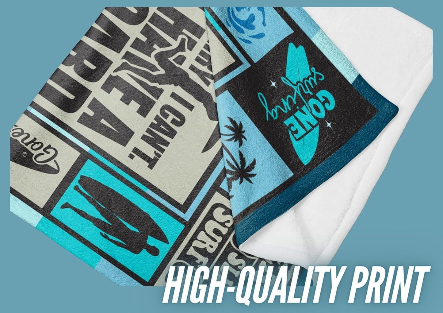 Surfing Gifts Blanket, Beach Flannel Throw Blanket for Men/Women, Funny Unique Birthday for Him/Her 50"*65"