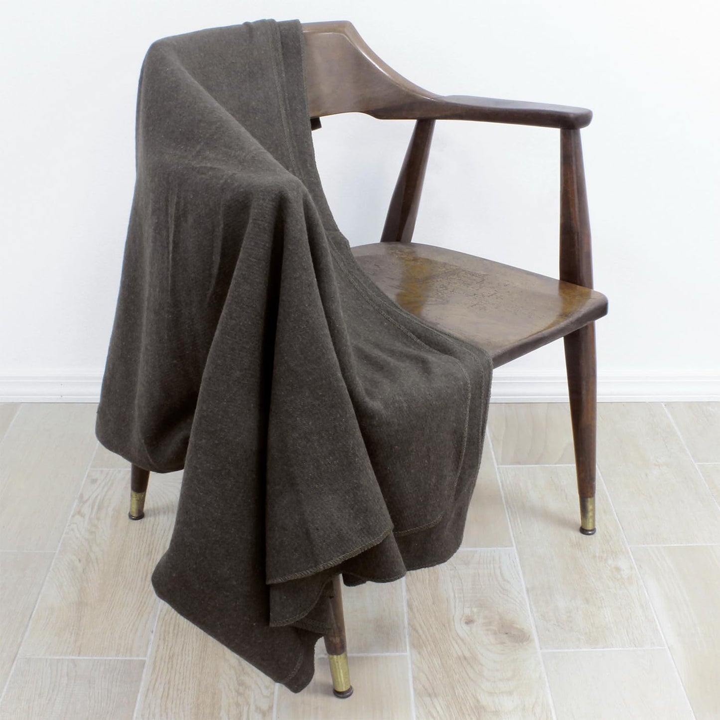 MediTac Grey Warm Wool Fire Retardant Blanket, 62" x 80" (52% Wool) - US Military Style