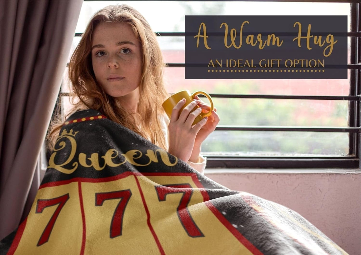Queen of The Machine - 50" x 65" Casino & Slot Machine Throw Blanket for Women - Christmas & Birthday Gift