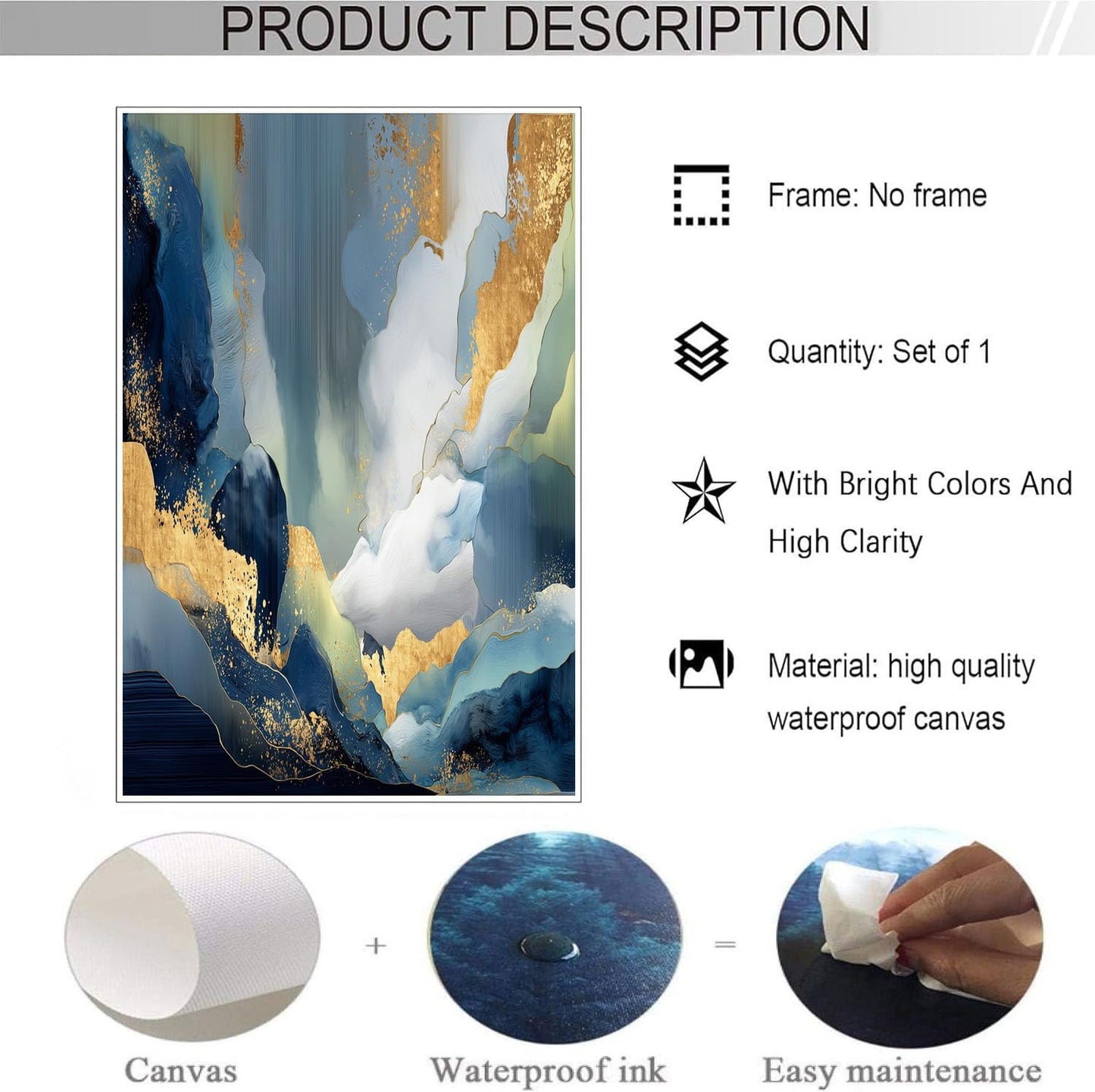 GDJSMIN Modern Art Style Wall Art, Abstract Marble Aesthetics Poster for Reading Room Living Room Decor 24x 31 inch Unframed