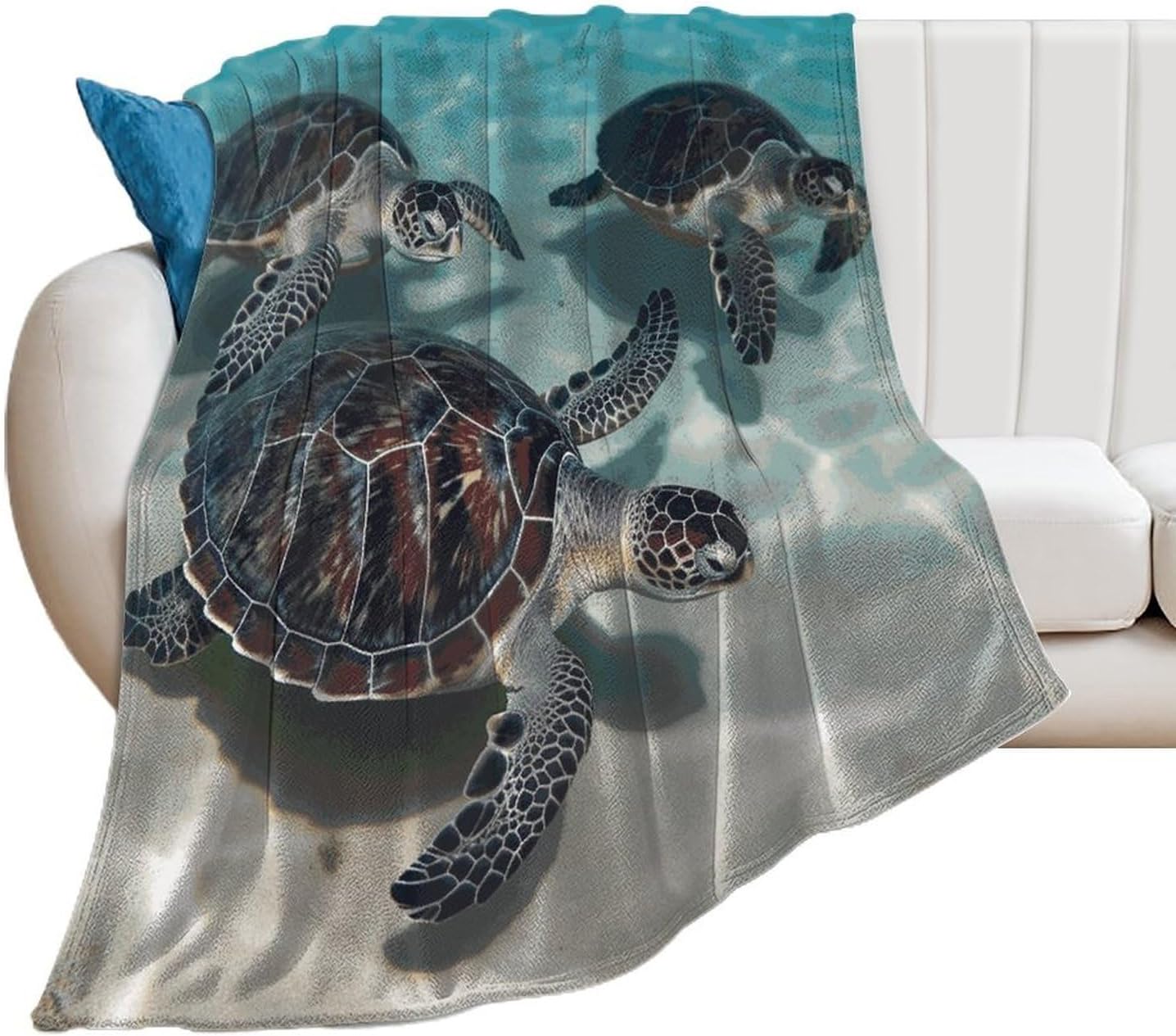 Sea Turtles Blanket Super Soft Lightweight Throw Blanket Cute Cozy Warm Bed Blanket Decorative Fuzzy Blanket All-Season Home Decor Gift for Sofa Couch Living Room 50"*60"（130 * 150cm）