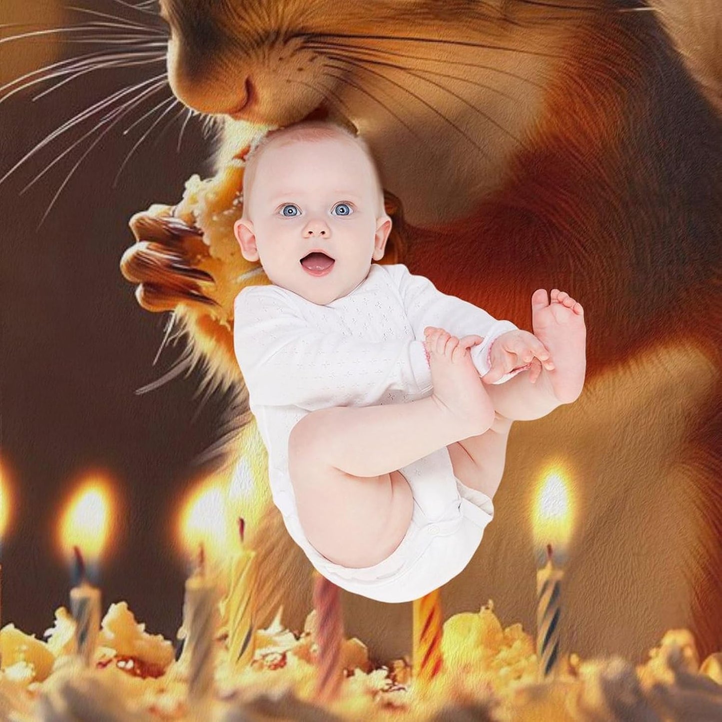 Squirrel Birthday Cute Throw Blanket for Couch Bed Plush Cozy Fuzzy Flannel Blanket for All Season 60"x80"