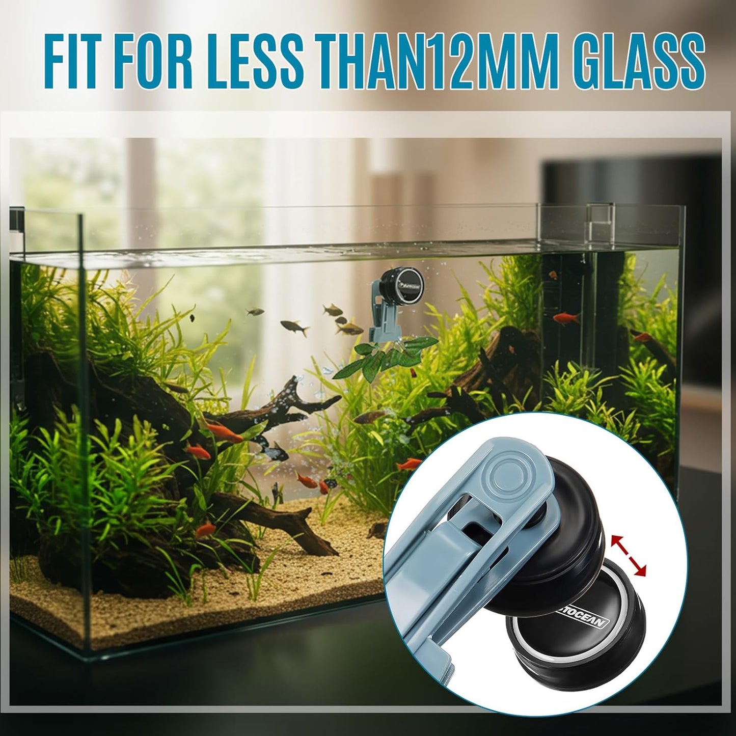 Blulu 2 Pcs Magnetic Seaweed Feeding Clips Saltwater Aquarium Tank Accessories Algae Magnet Seaweed Feeder for Fish and Aquatic Pets, Automatic Fish Feeder