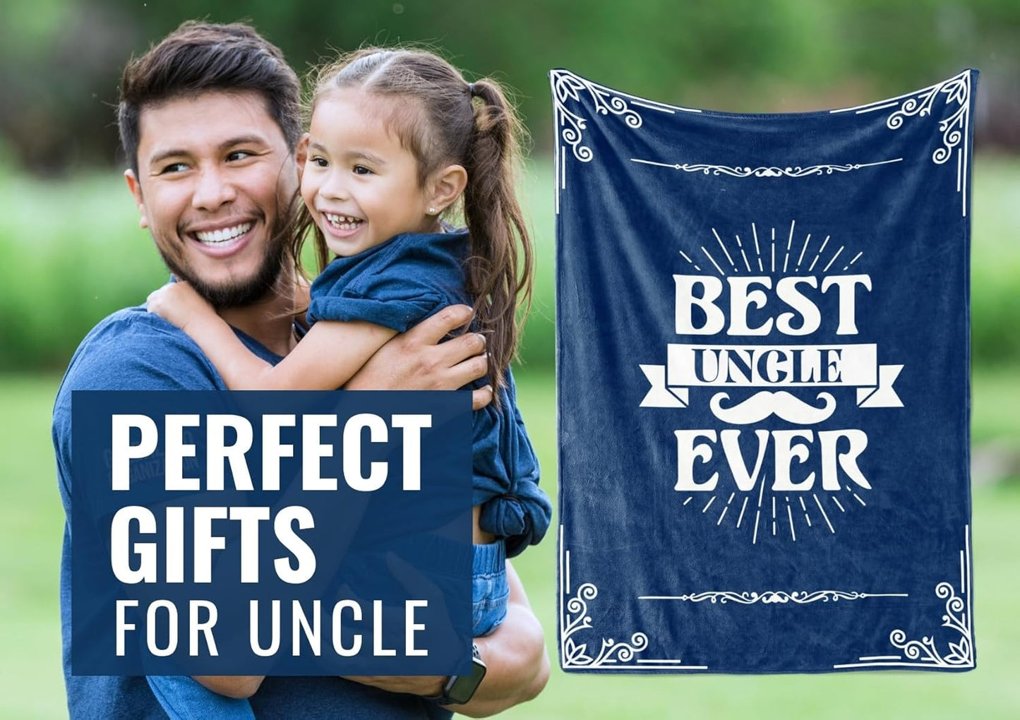 InnoBeta Gifts for Uncle, Throw Blanket for Uncle, Presents from Niece and Nephew for Christmas, Birthday, Father's Day - Best Uncle Ever (60x80 inches), LEK-BKT-UNCLE-EVER-80