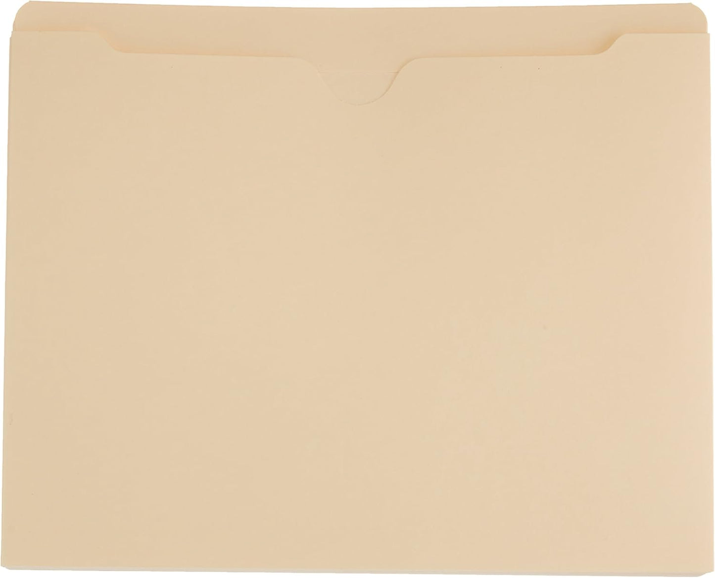 Amazon Basics File Jackets for Organizing Documents, Reinforced Straight-Cut Tab, Flat-No Expansion, Letter Size, Manila, 100-Pack