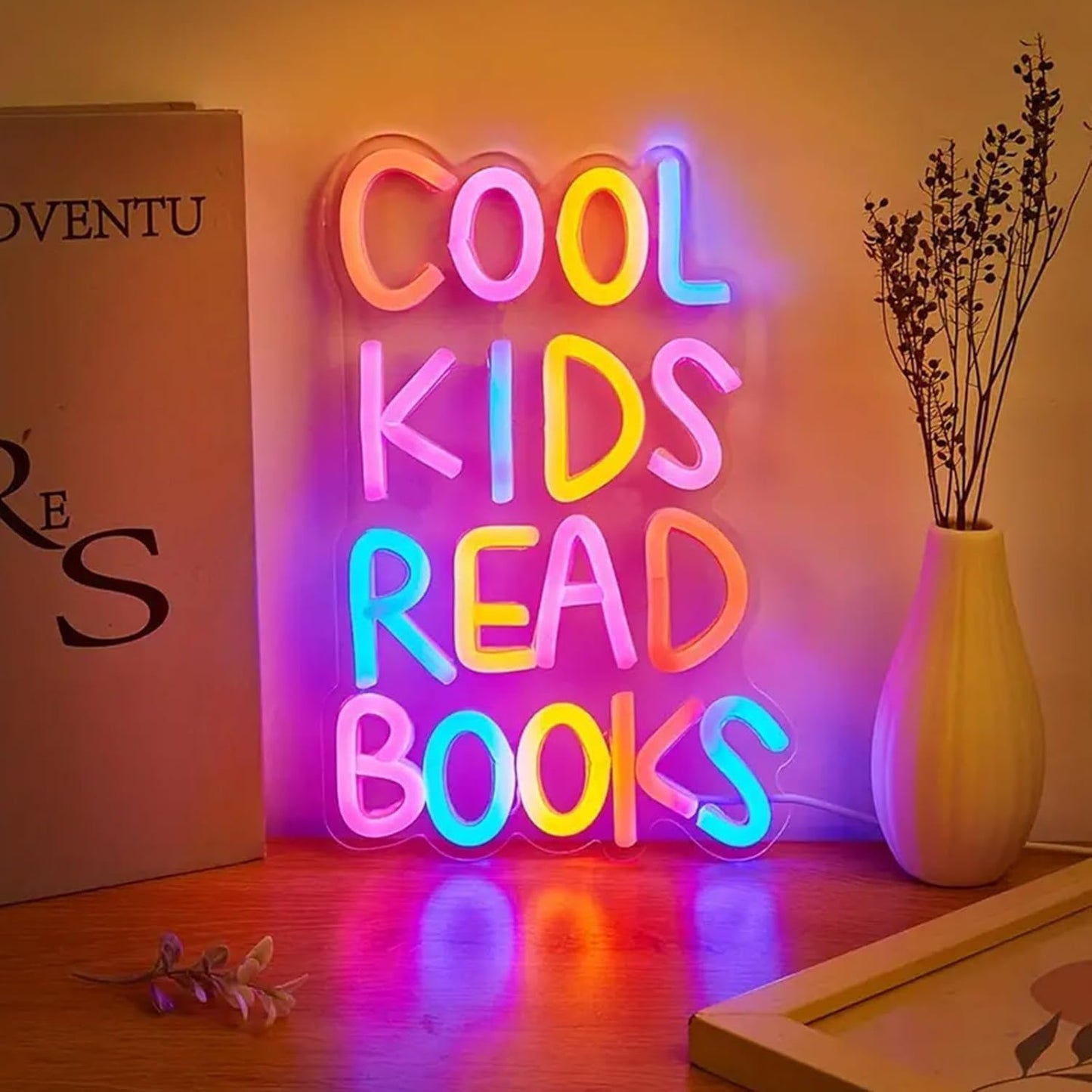 Cool Kids Read Books Neon Signs. Books Neon Light for Reading Room Hanging Decorations. Library and Classroom Read Corner Decor with Dimmable Switches for Bedroom Decoration. (COOL)