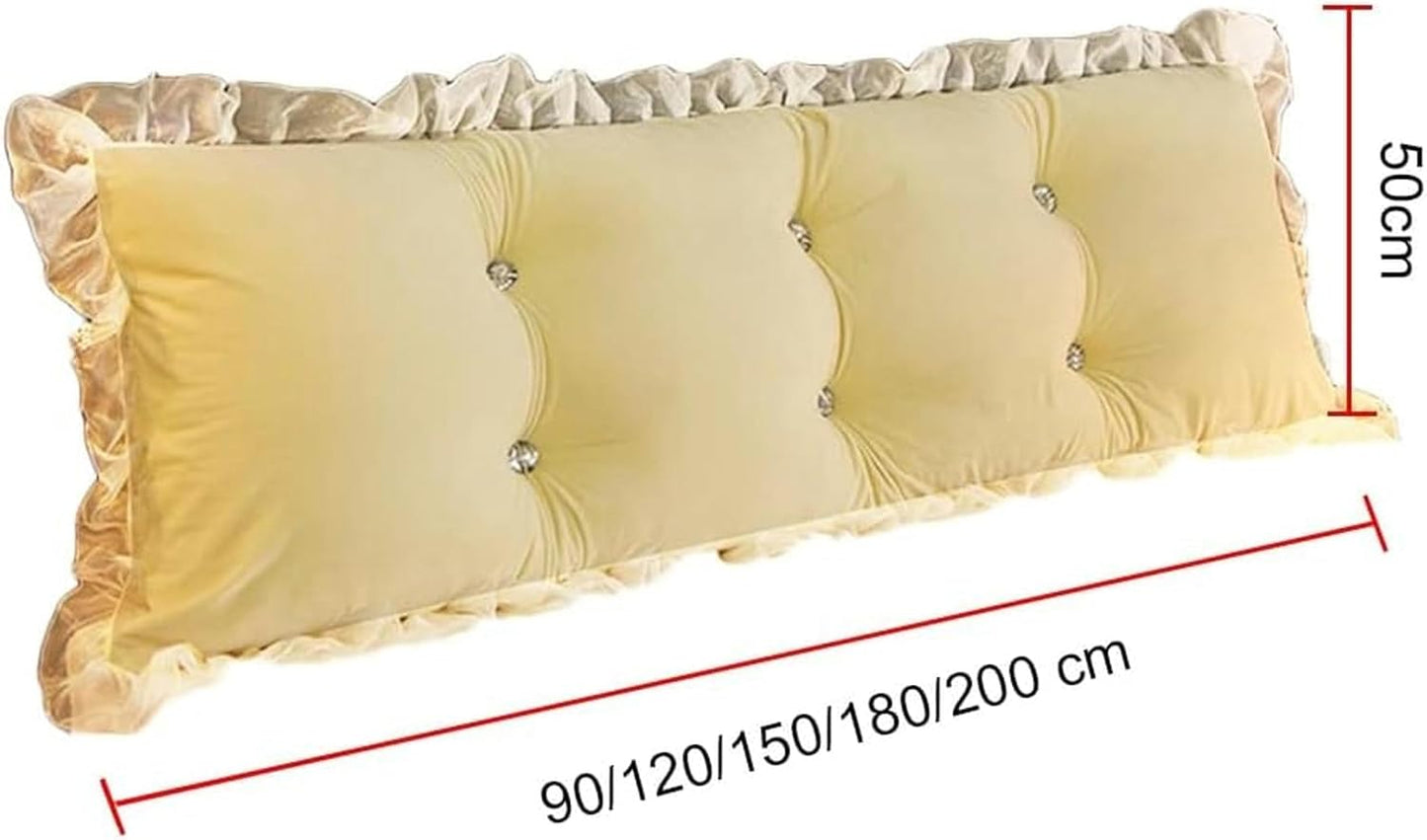Bedside Cushion Pillow Positioning Support Reading Backrest Cushion,Bedside Headboard Reading Pillow Double Bedside Cushion Daybed Backrest headboard Cushion Wall Pillow-1, 180X50cm, Blue