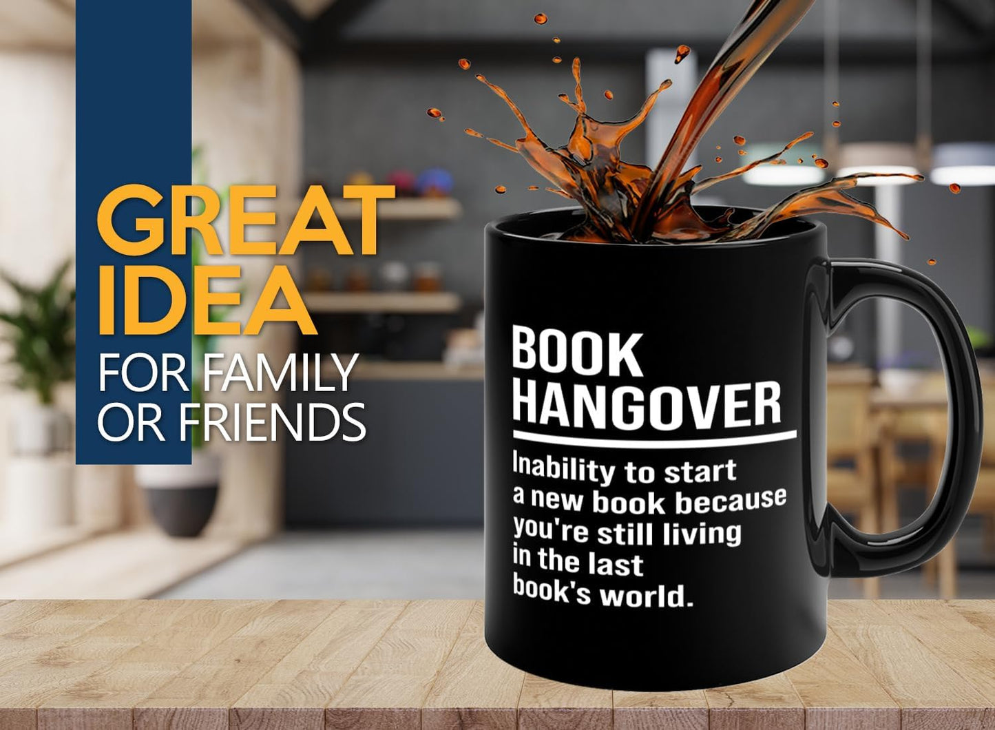 Book Lover Coffee Mug 11oz Black -Book Hangover - Writer Editor Bookish Librarian Bibliophile Bookish Grammar Philosophers