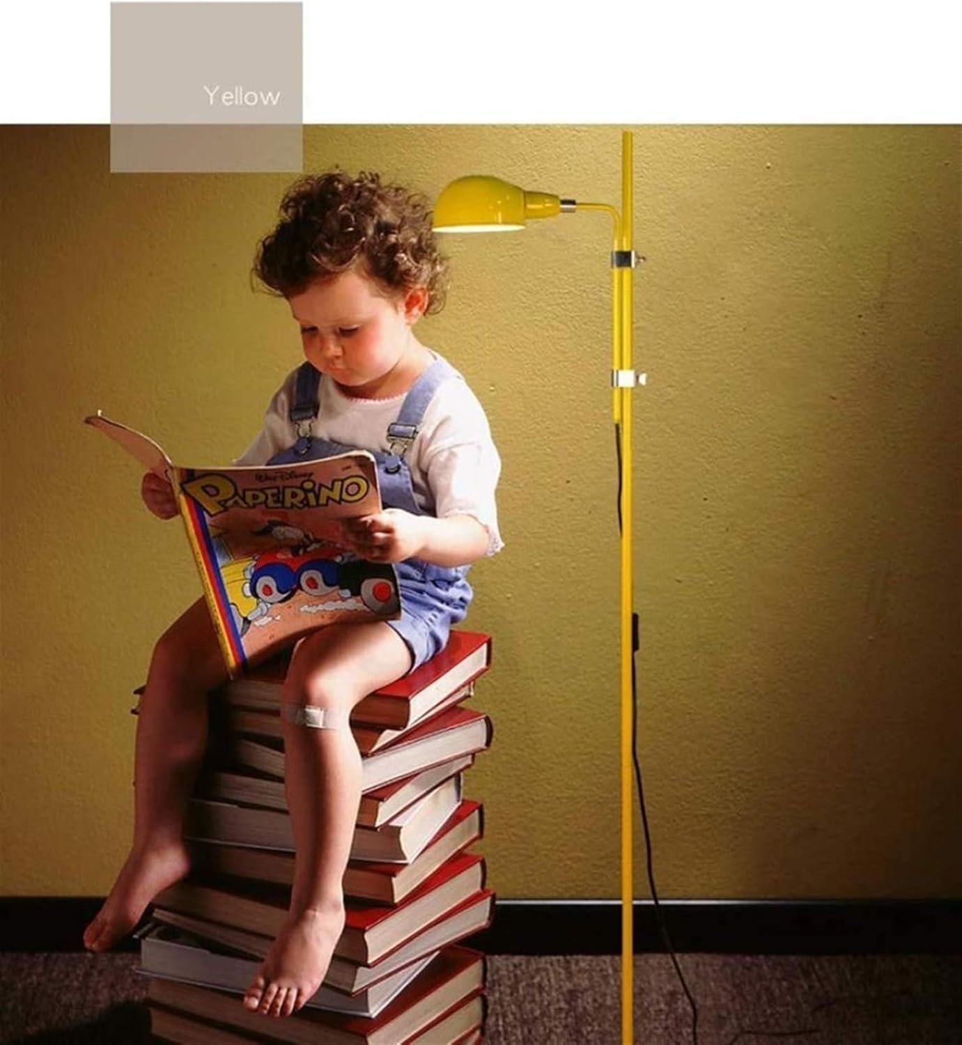 Floor Lamp LED Height Adjustable Living Room Bedroom Study Stereo Reading Light Red (Size : Yellow)