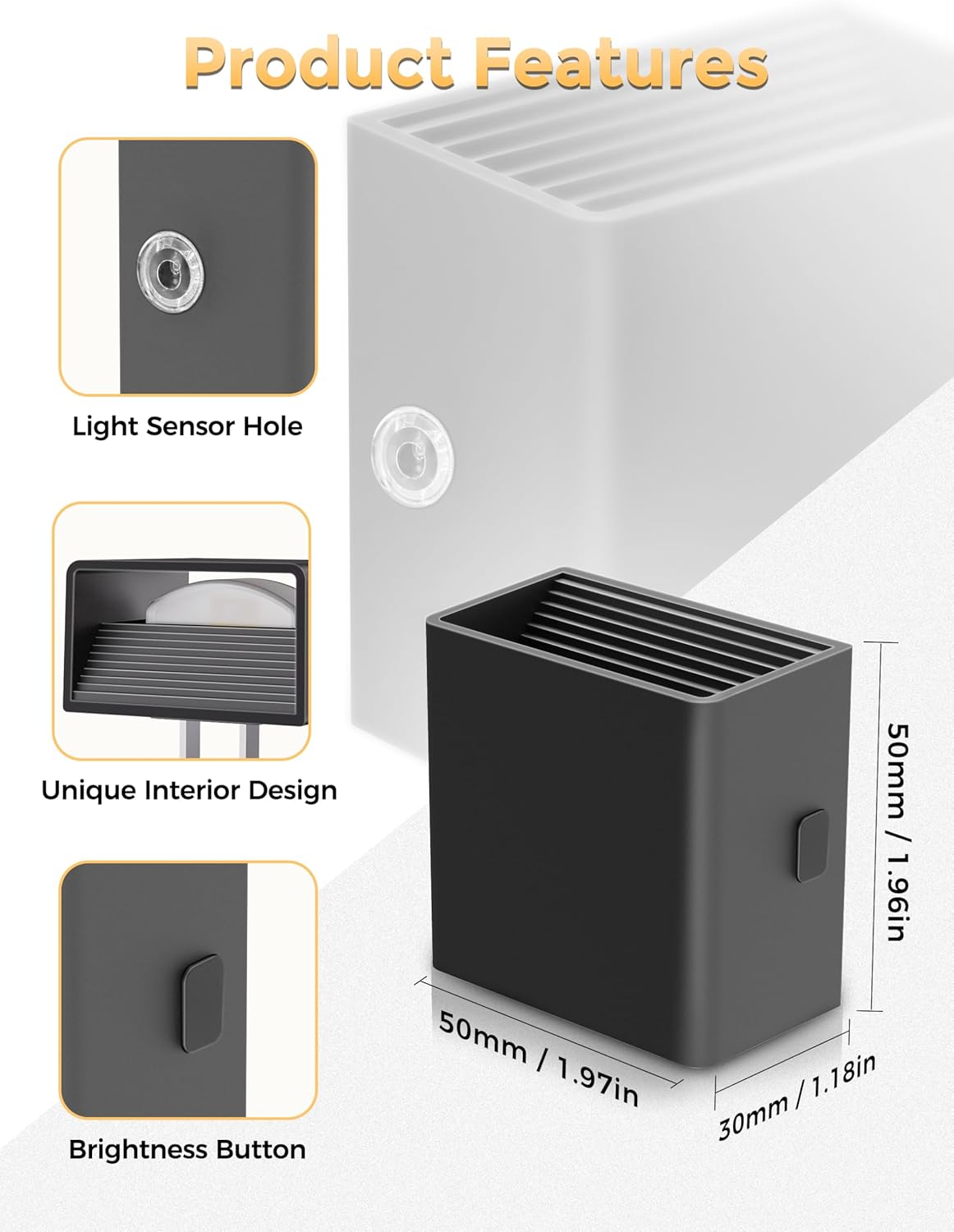 DORESshop LED Night Lights Plug into Wall [2 Pack], Plug in Nightlight, 3 Level Brightness Adjustable Night Light, Dusk to Dawn Sensor, Nightlights for Adults, Bedroom, Bathroom, Hallway, 3001K