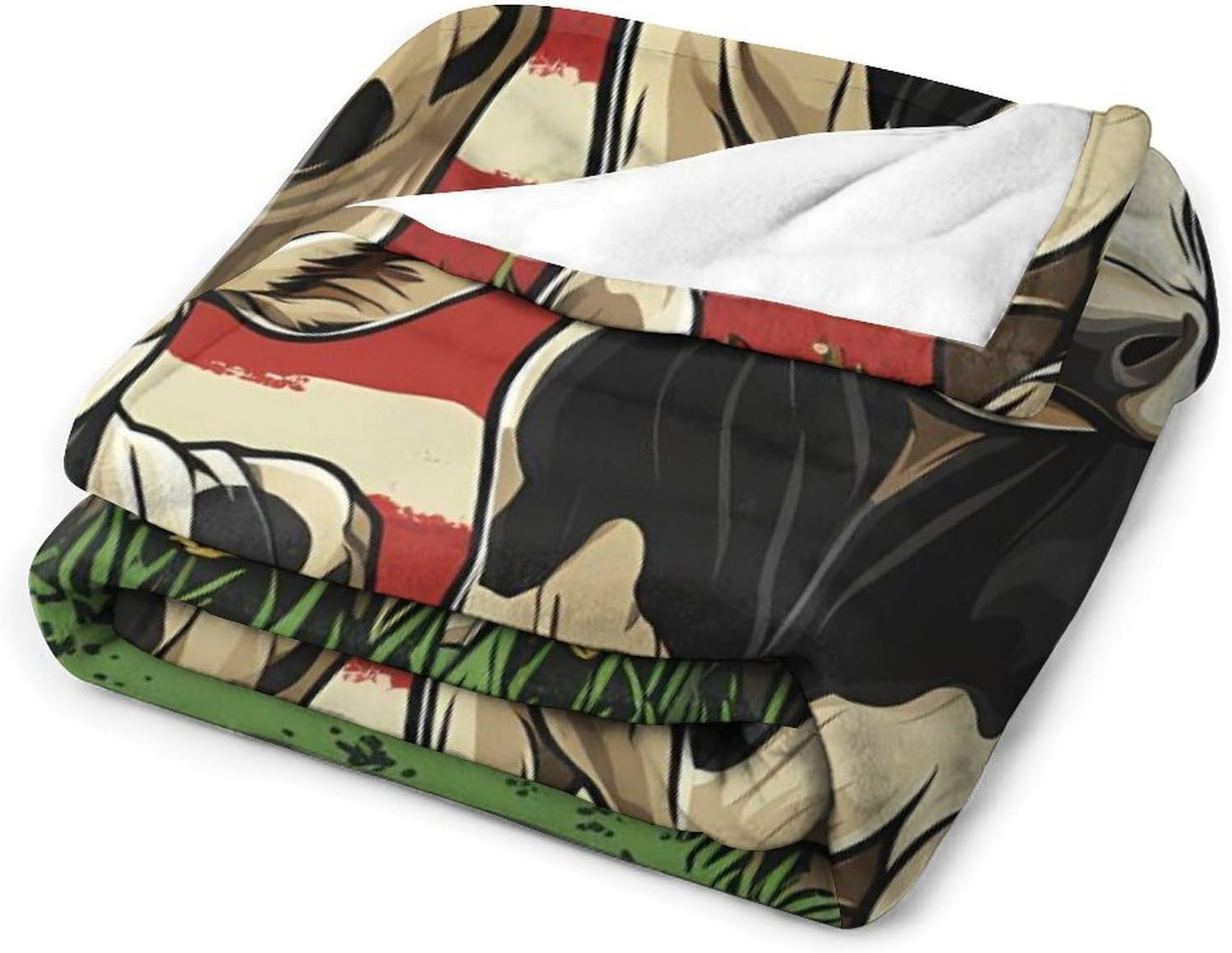 U.S Flag Cow Animal Throw Blanket for Couch Bed Plush Cozy Fuzzy Flannel Blanket for All Season 40"x60"
