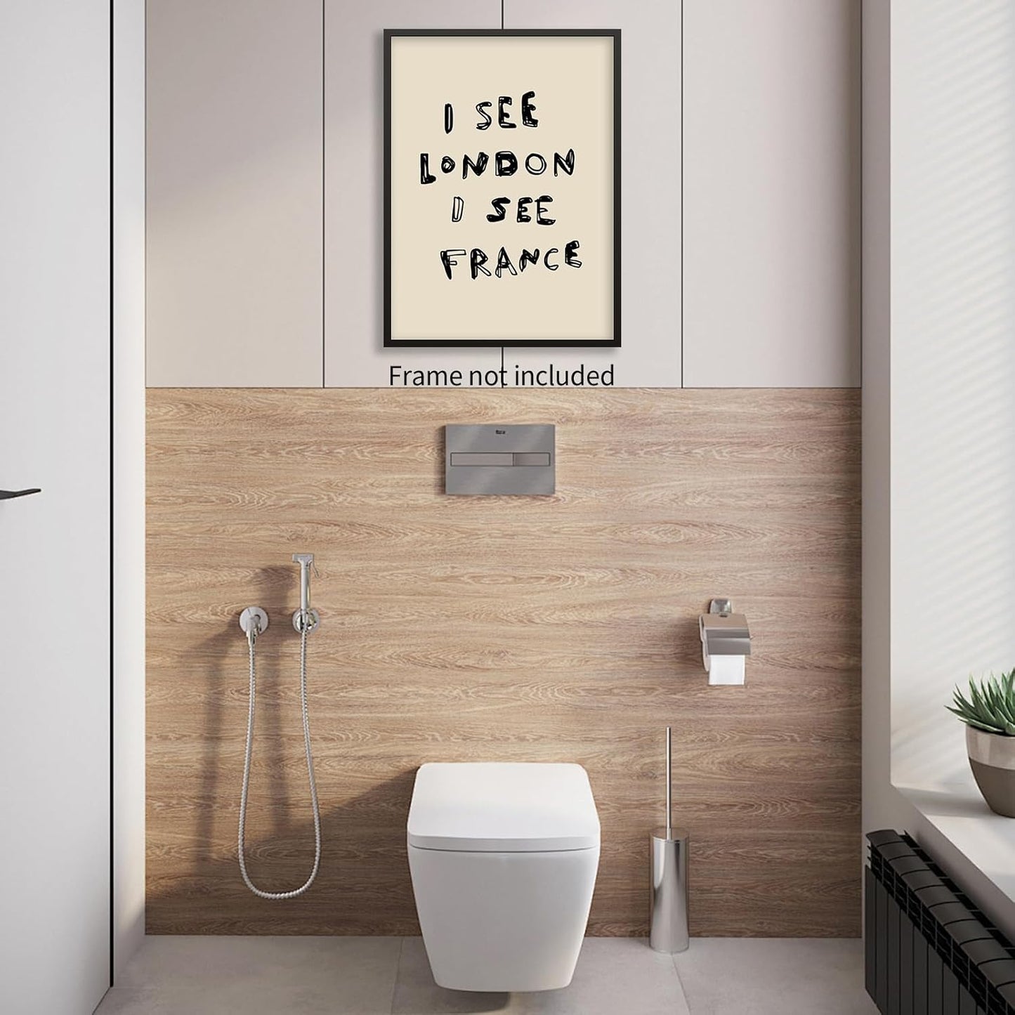 Funny Bathroom Wall Art Minimalistic Toilet Sign See London See France Posters Girl Apartment Laundry Restroom Closet Prints 8x10inch Unframed