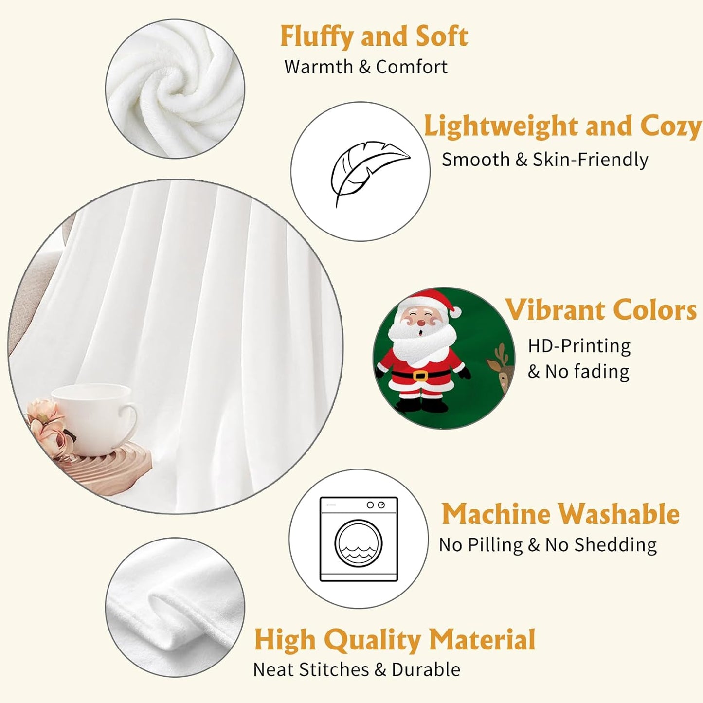 YeeJu Christmas Decorative Throw Blanket Green Christmas Santa Claus Throw Blanket for Couch Sofa Bed Soft Cozy Lightweight Fuzzy Plush Fleece Blankets and Throws Xmas Blanket 50x60